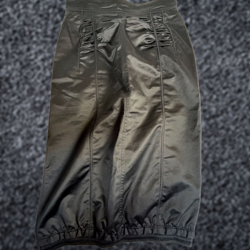 Nina Ricci Nina Ricci Womens Black Pencil Skirt Size 36 Cotton Silk Ruched Made in France Size 25" / US 0 / IT 36 - 1 Thumbnail