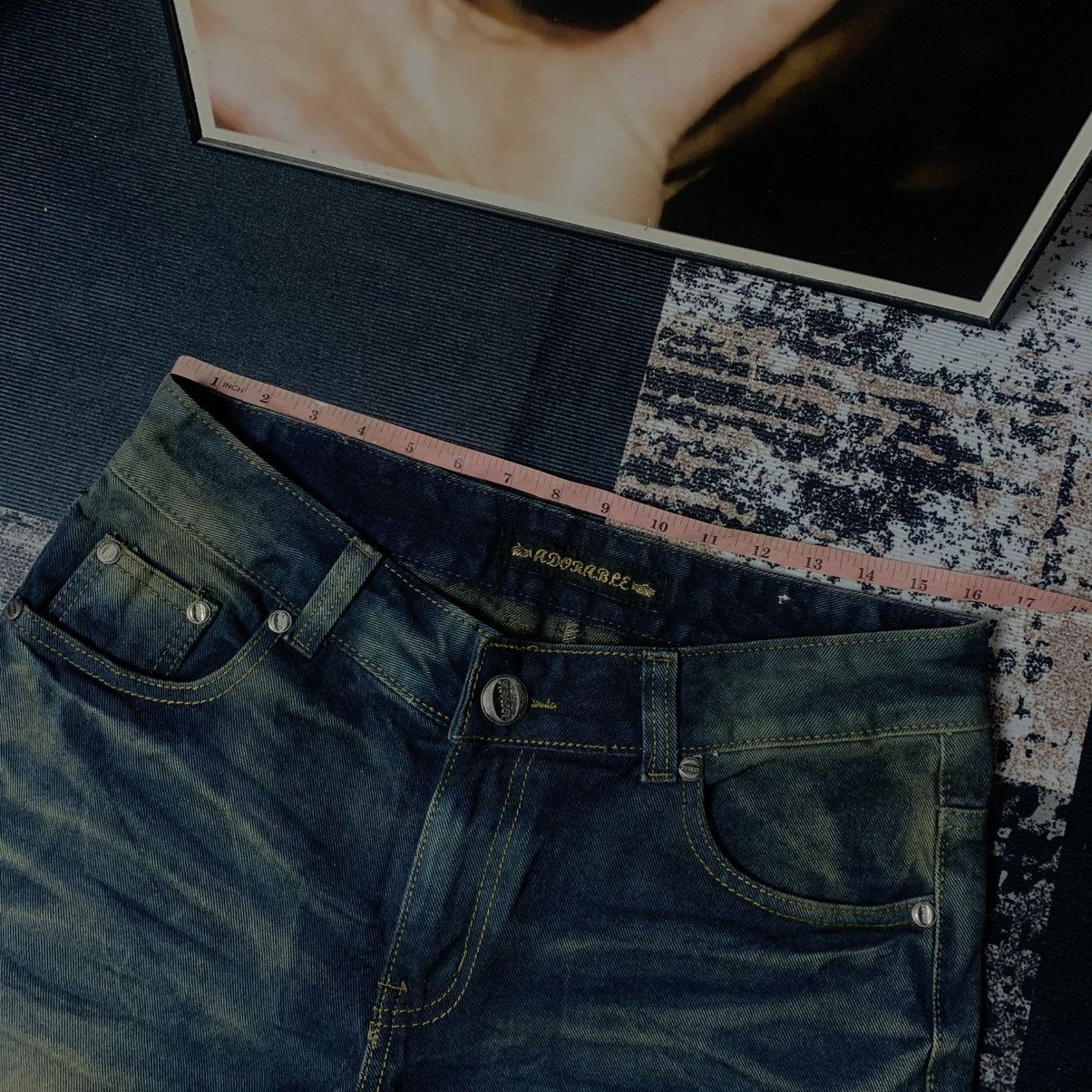 Japanese Brand Adorable Contrast Jeans Size US 32 / EU 48 - 9 Thumbnail