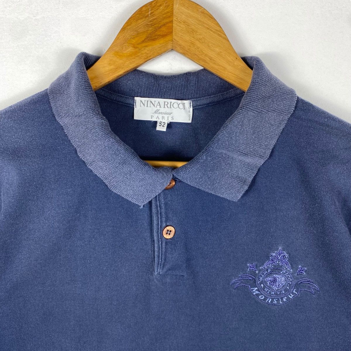 Other Vintage NINA RICCI Monsieur Paris Embroidery Logo Faded Polo Size US M / EU 48-50 / 2 - 2 Thumbnail