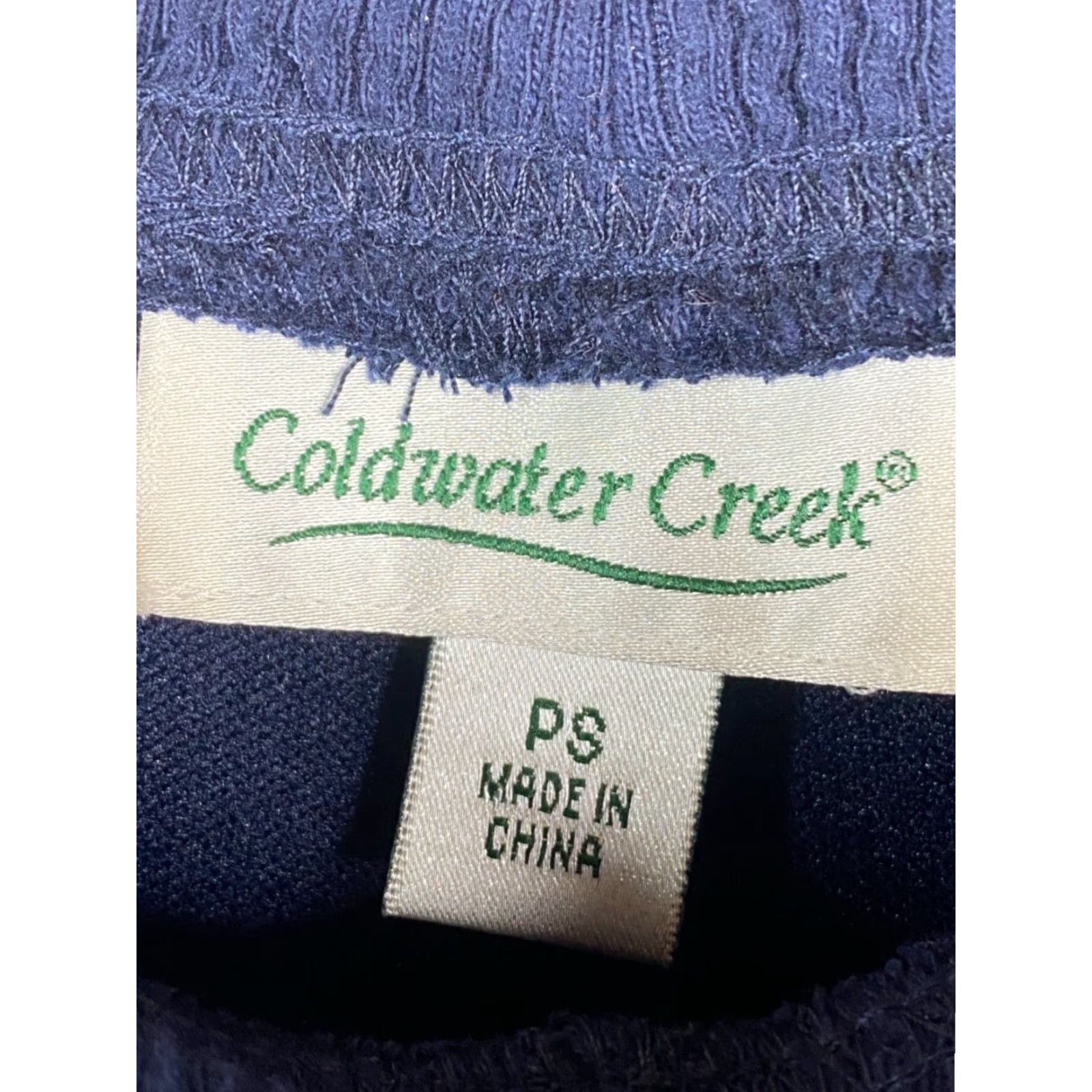 Coldwater Creek Coldwater Creek Pants Womens PS Petite NWT Blue Textured Heavy Cropped Pull On Elastic Waist Size 28" / US 6 / IT 42 - 3 Thumbnail