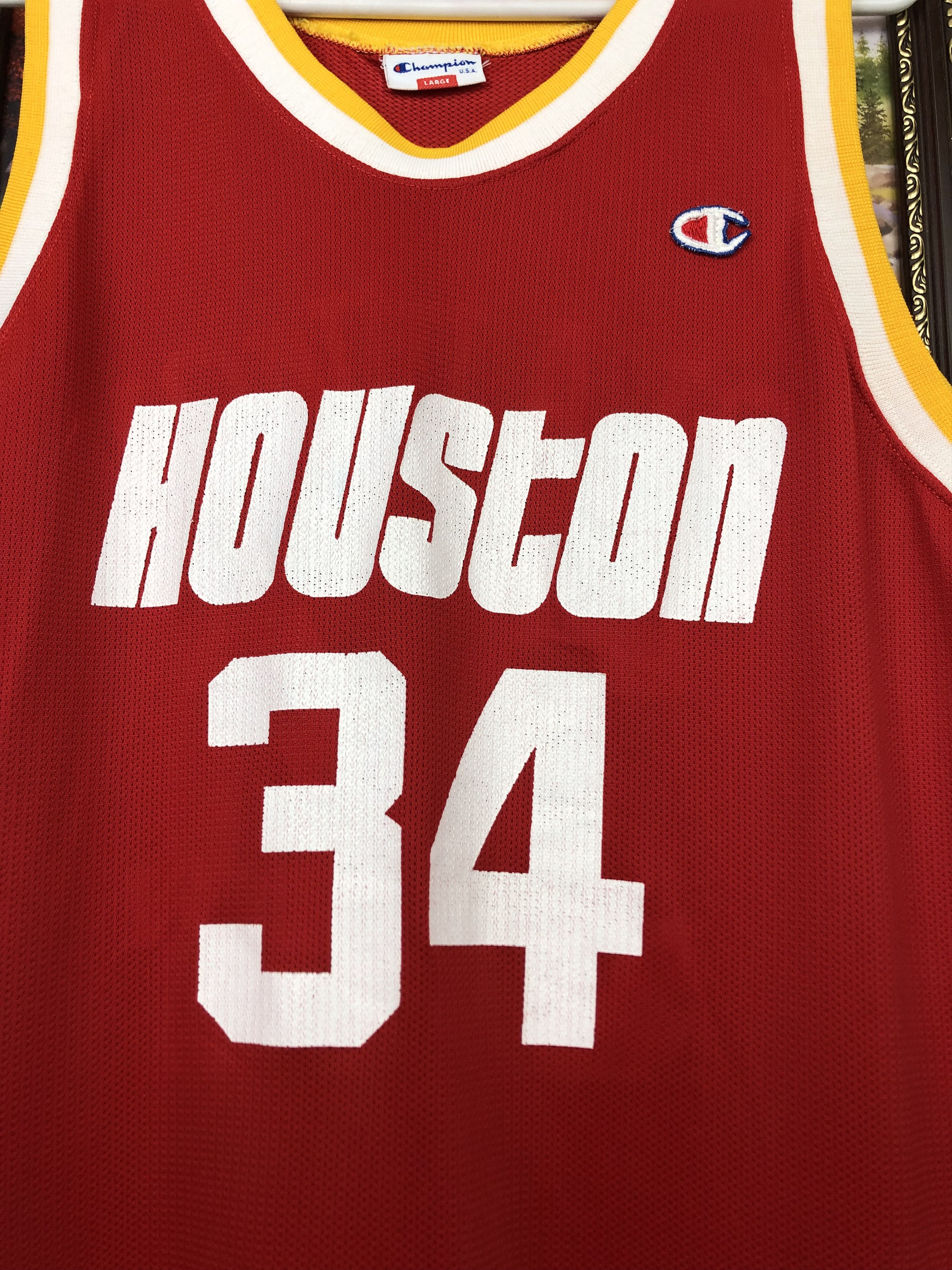 Champion Vintage Hakeem Olajuwon Houston Rockets Champion NBA Jersey Size US L / EU 52-54 / 3 - 3 Thumbnail