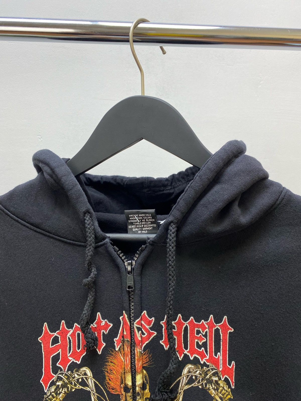Japanese Brand × Vintage Vintage Y2K Hot AS Hell Burning Skeleton Rider Hoodie Size US L / EU 52-54 / 3 - 10 Thumbnail