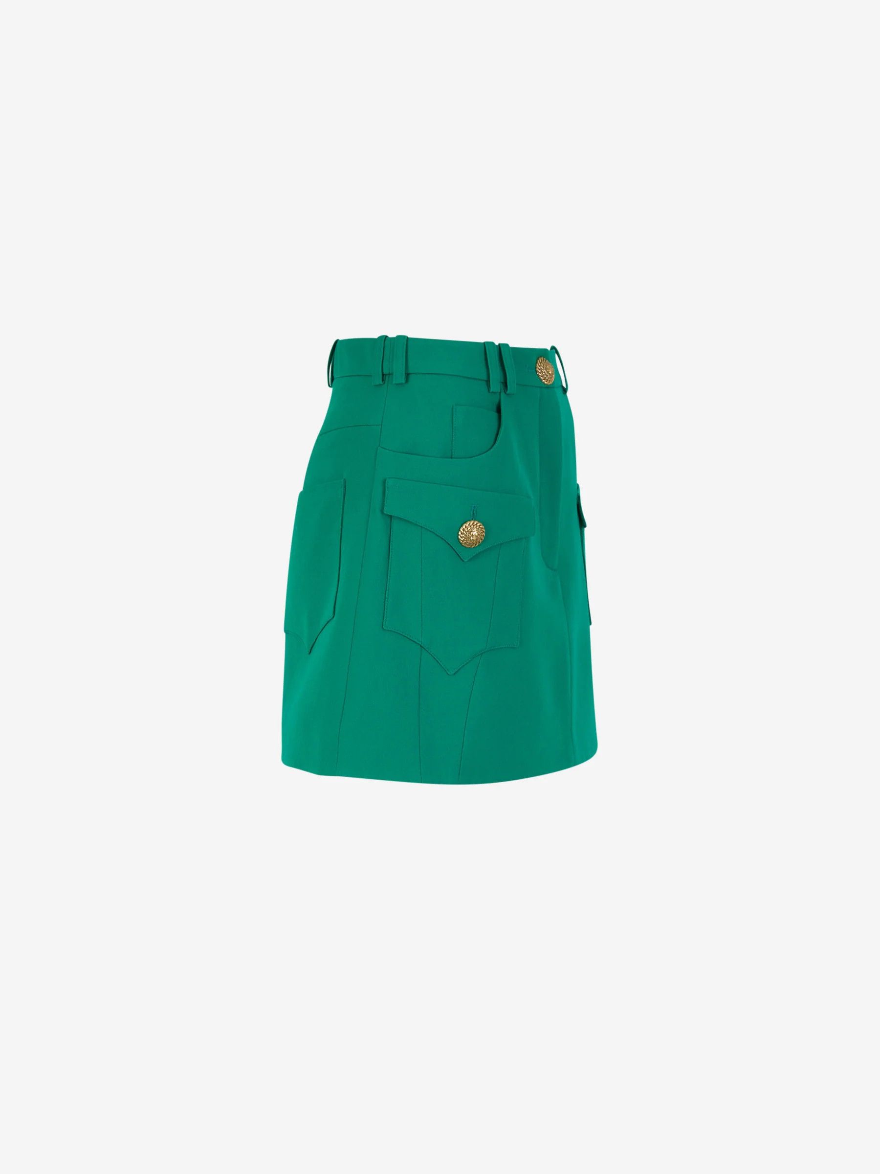 Balmain o1y0625 Mini Skirt in Emerald Green Size 28" / US 6 / IT 42 - 2 Thumbnail