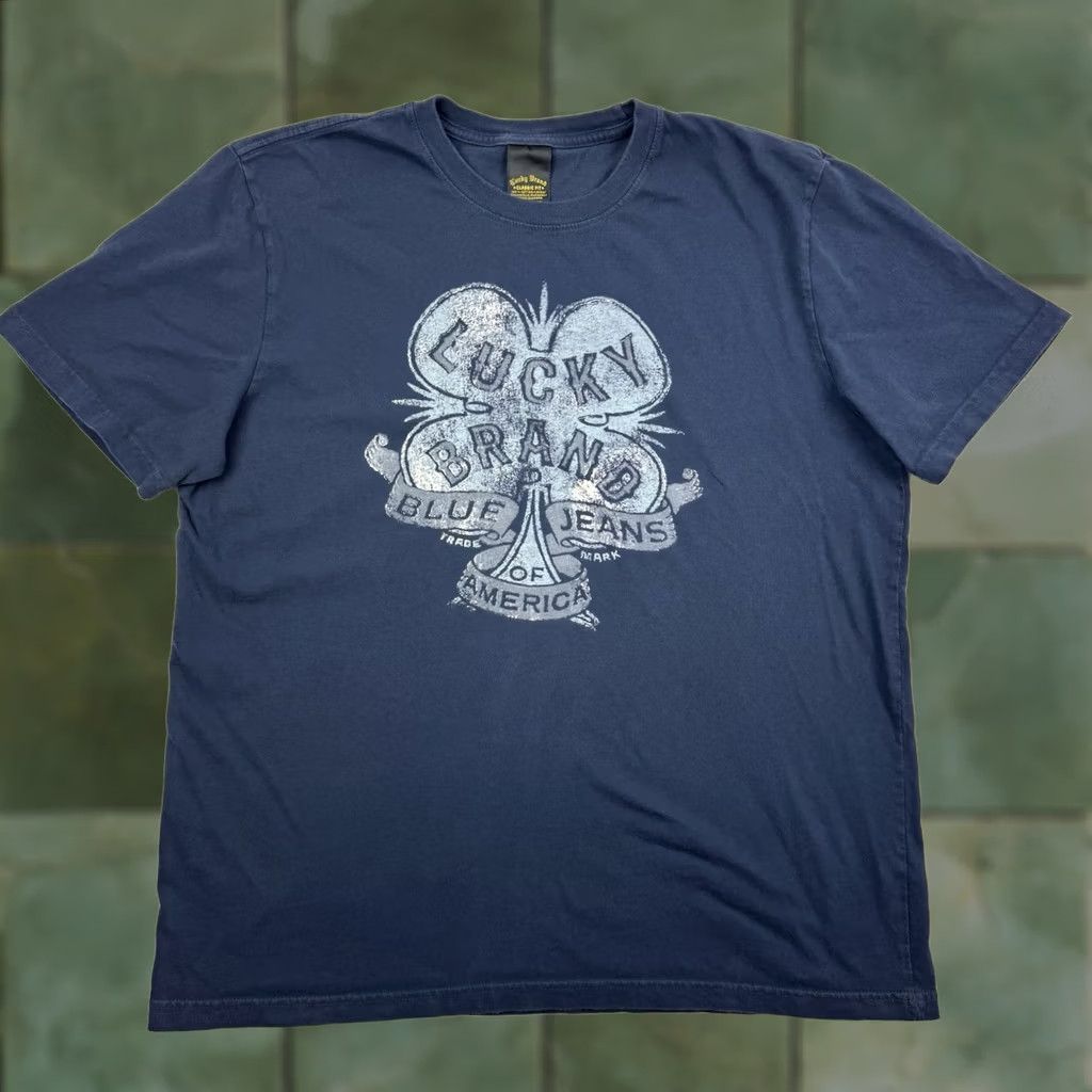Lucky Brand VINTAGE Lucky Brand T Shirt Adult Large 4 Leaf Clover Hipster Y2K 2000s Blue Cotton Crew Neck Short Sleeve Men Mens L/XL Size US L / EU 52-54 / 3 - 1 Thumbnail