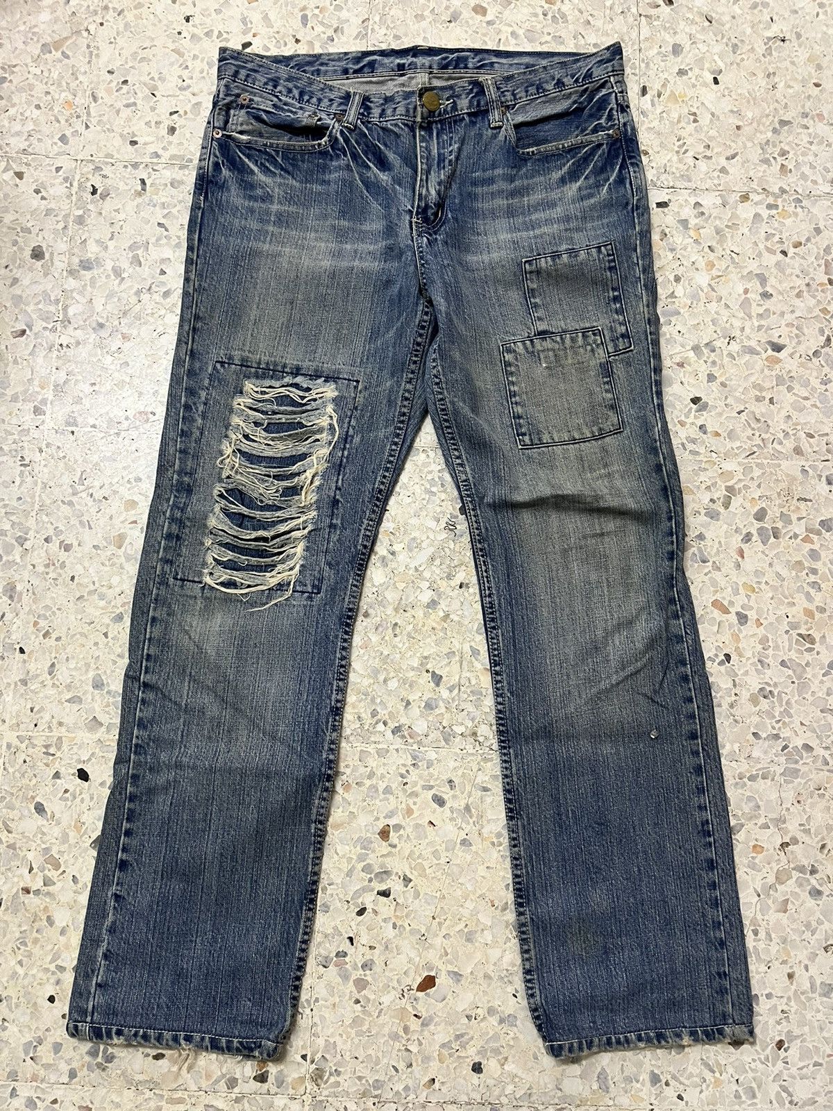 Japanese Brand Japanese brand Takeo kikuchi distress denim style Size US 34 / EU 50 - 1 Thumbnail