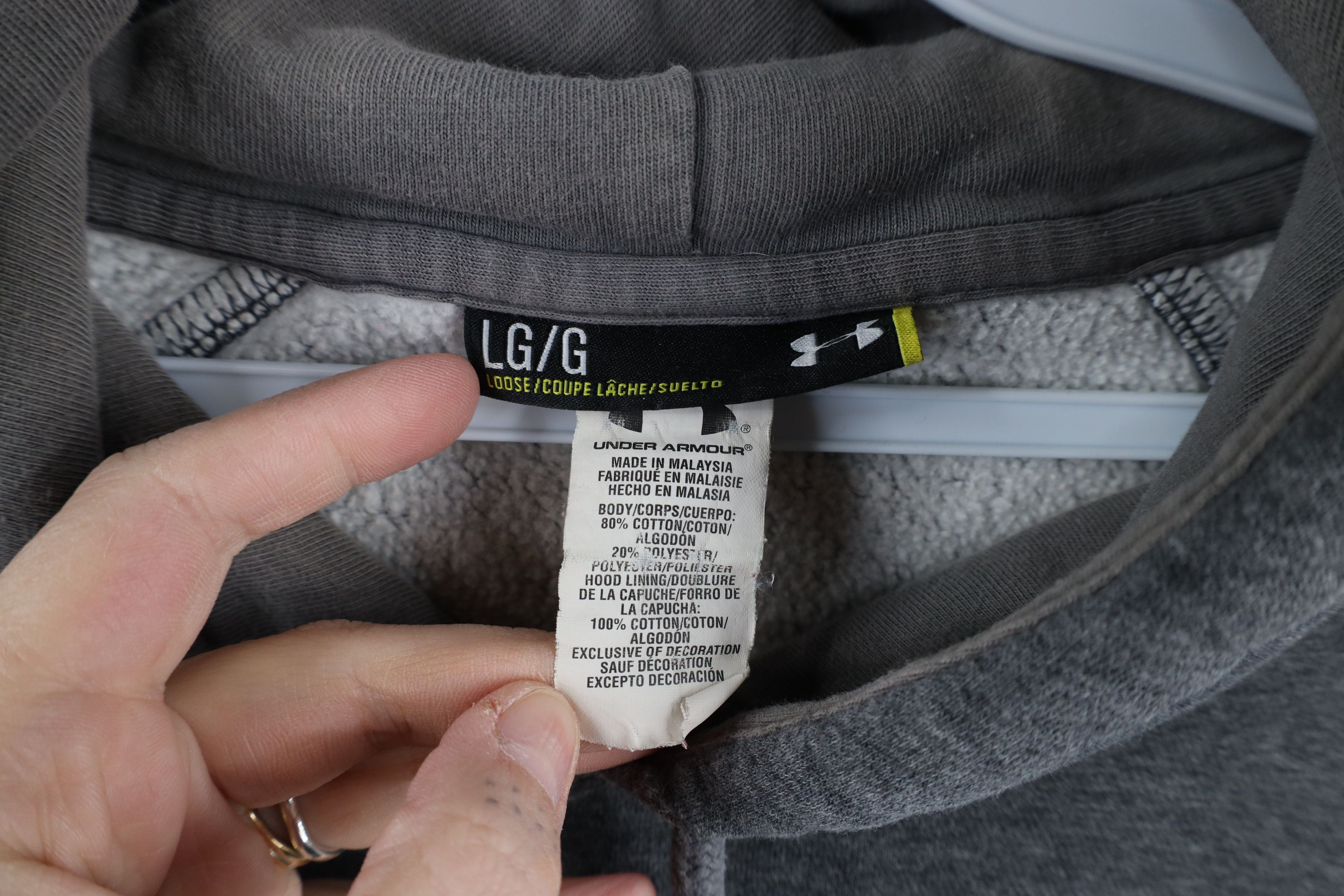 Under Armour × Vintage Vintage Y2K Under Armour Loose Fit Hoodie Sweatshirt Gray Size US L / EU 52-54 / 3 - 7 Thumbnail