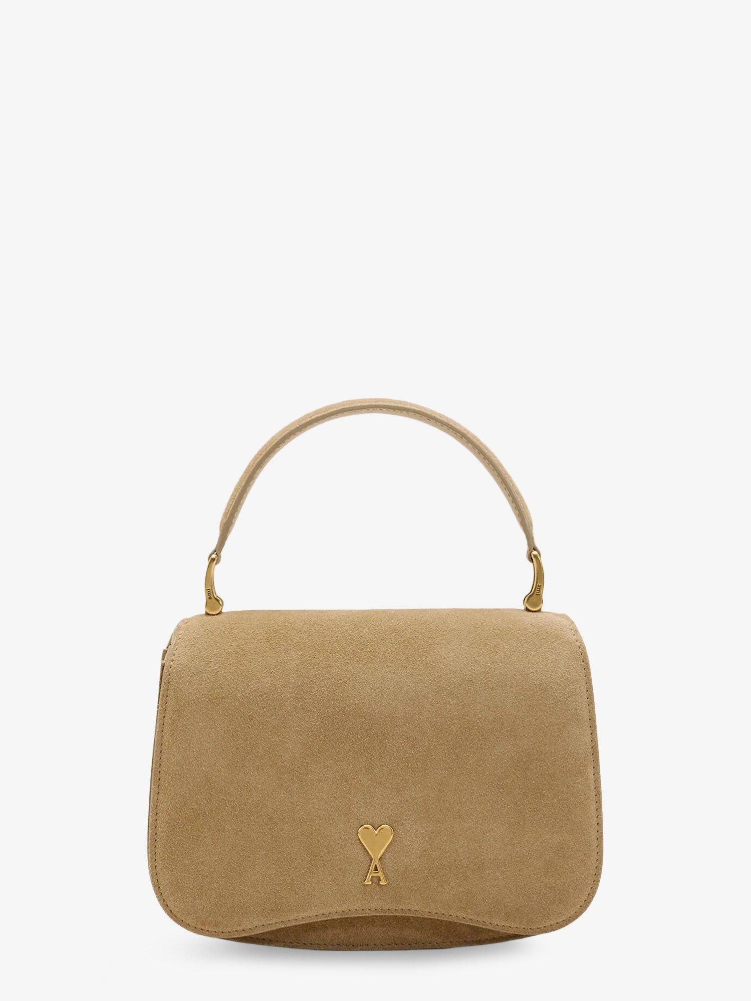 AMI Suede Crossbody Bag With Metal Logo On The Front Size ONE SIZE - 1 Thumbnail