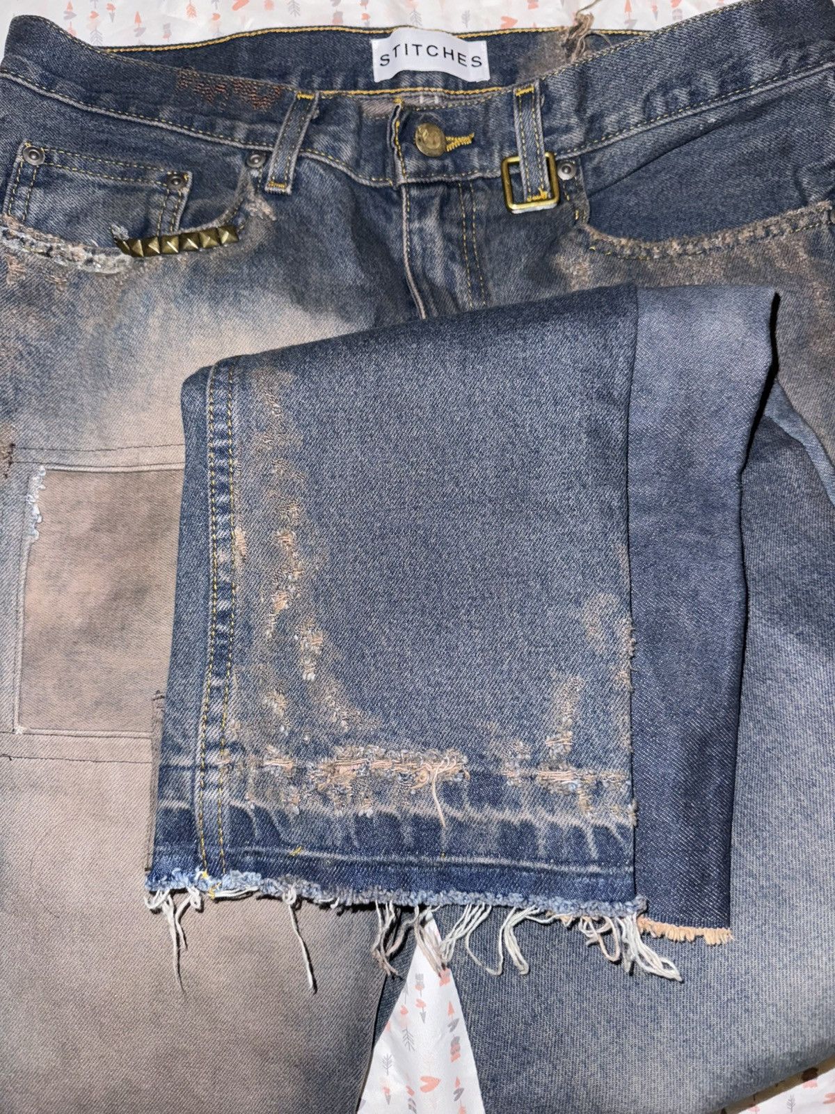 If Six Was Nine Stitches 1of1 Mud/Rust Jeans Size US 32 / EU 48 - 7 Thumbnail