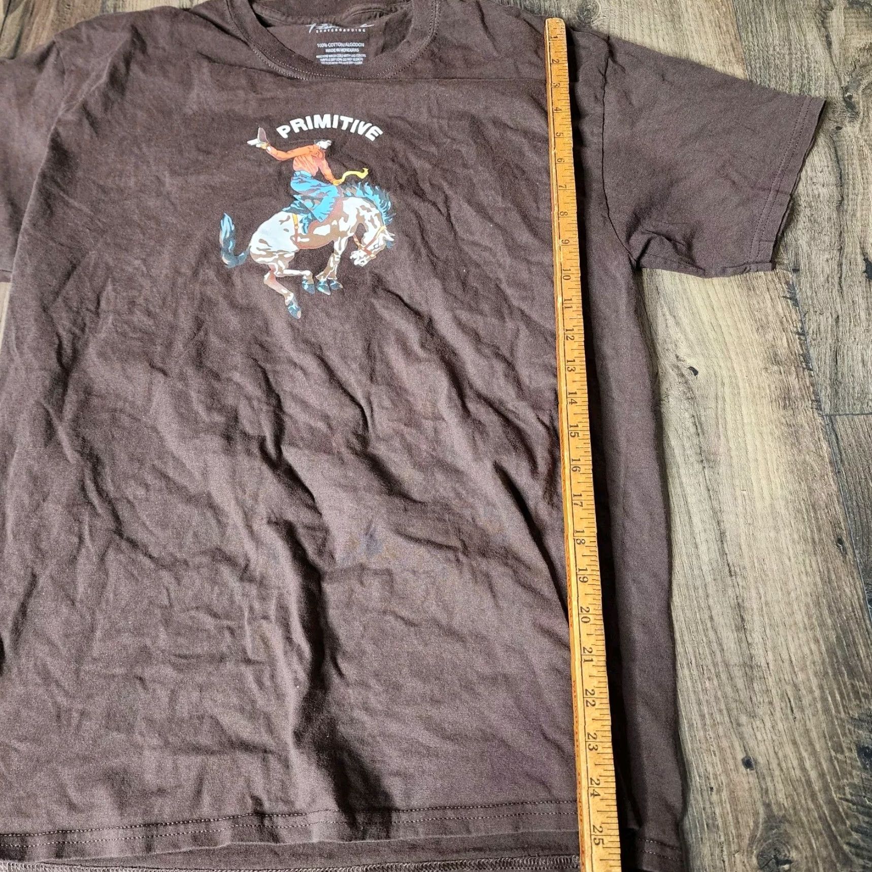 Primitive Primitive Skateboarding Cowboy T-Shirt Men's Large Brown Short Sleeve Graphic Tee Size US L / EU 52-54 / 3 - 3 Thumbnail