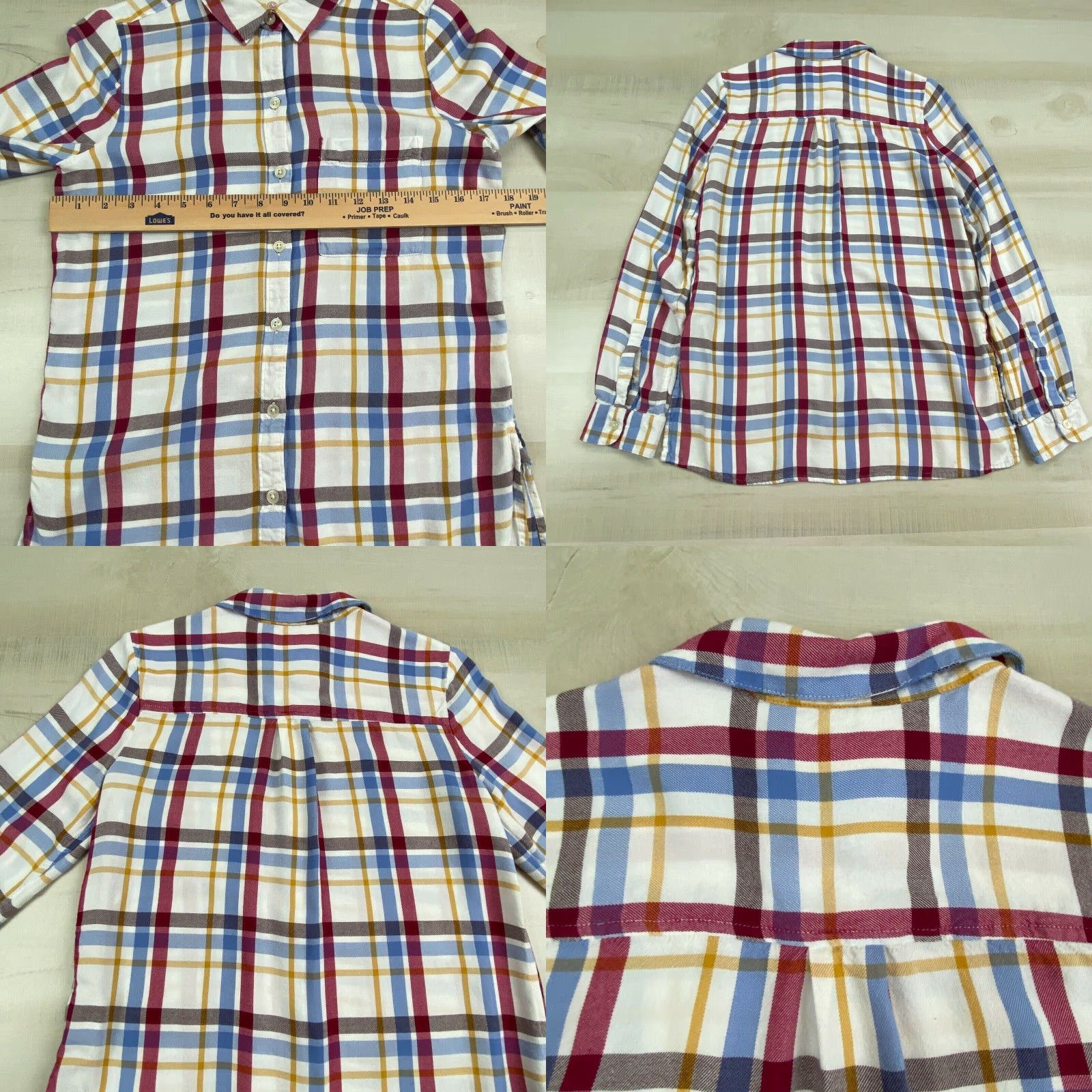 Vintage SO Womens Plaid Flannel Shirt Small Soft Relaxed Button Up Size S / US 4 / IT 40 - 8 Thumbnail