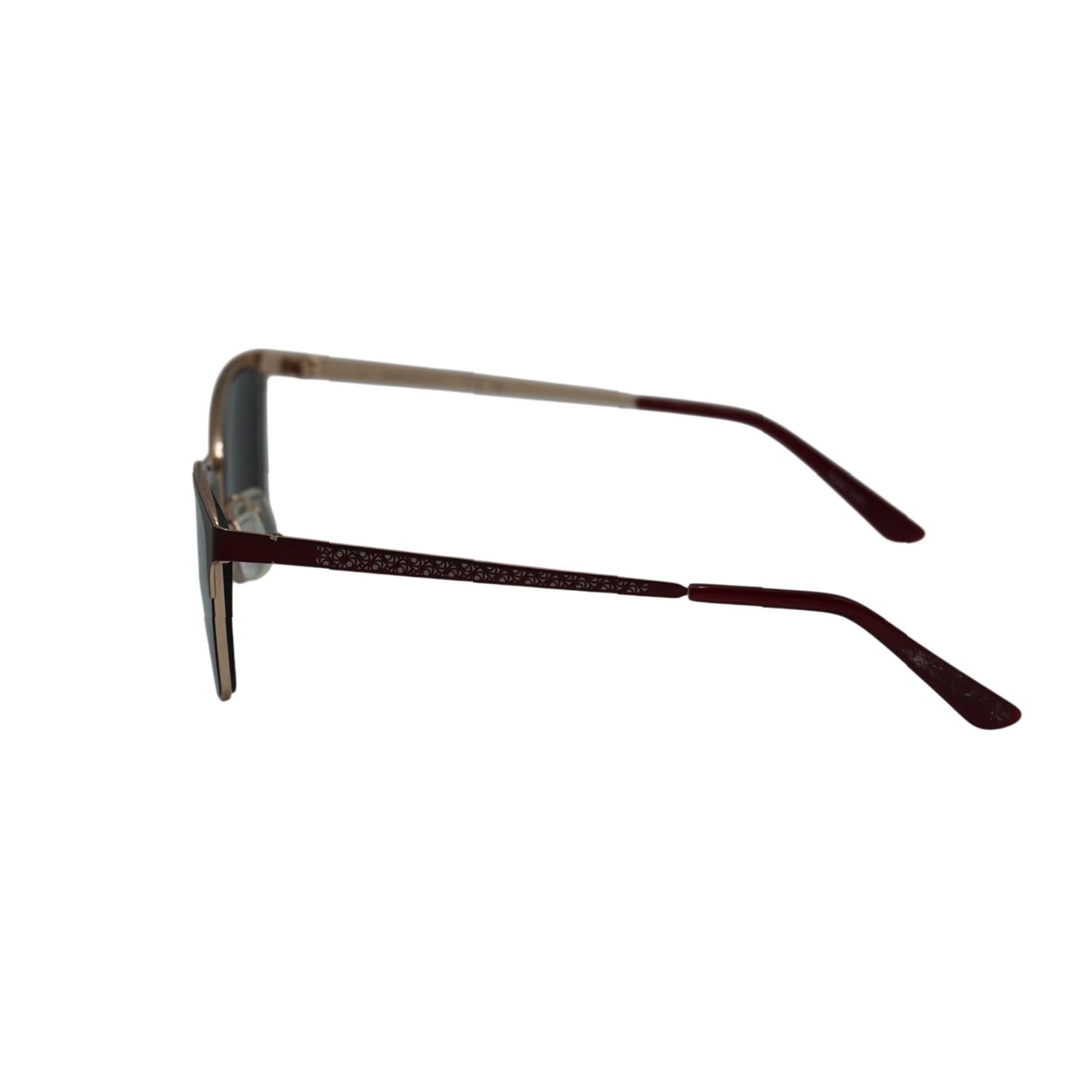 Vintage Marchon NYC Sunglasses M-4009 601 Matte Bordeaux Gold Cat Eye 53-16-140 Size ONE SIZE - 2 Thumbnail