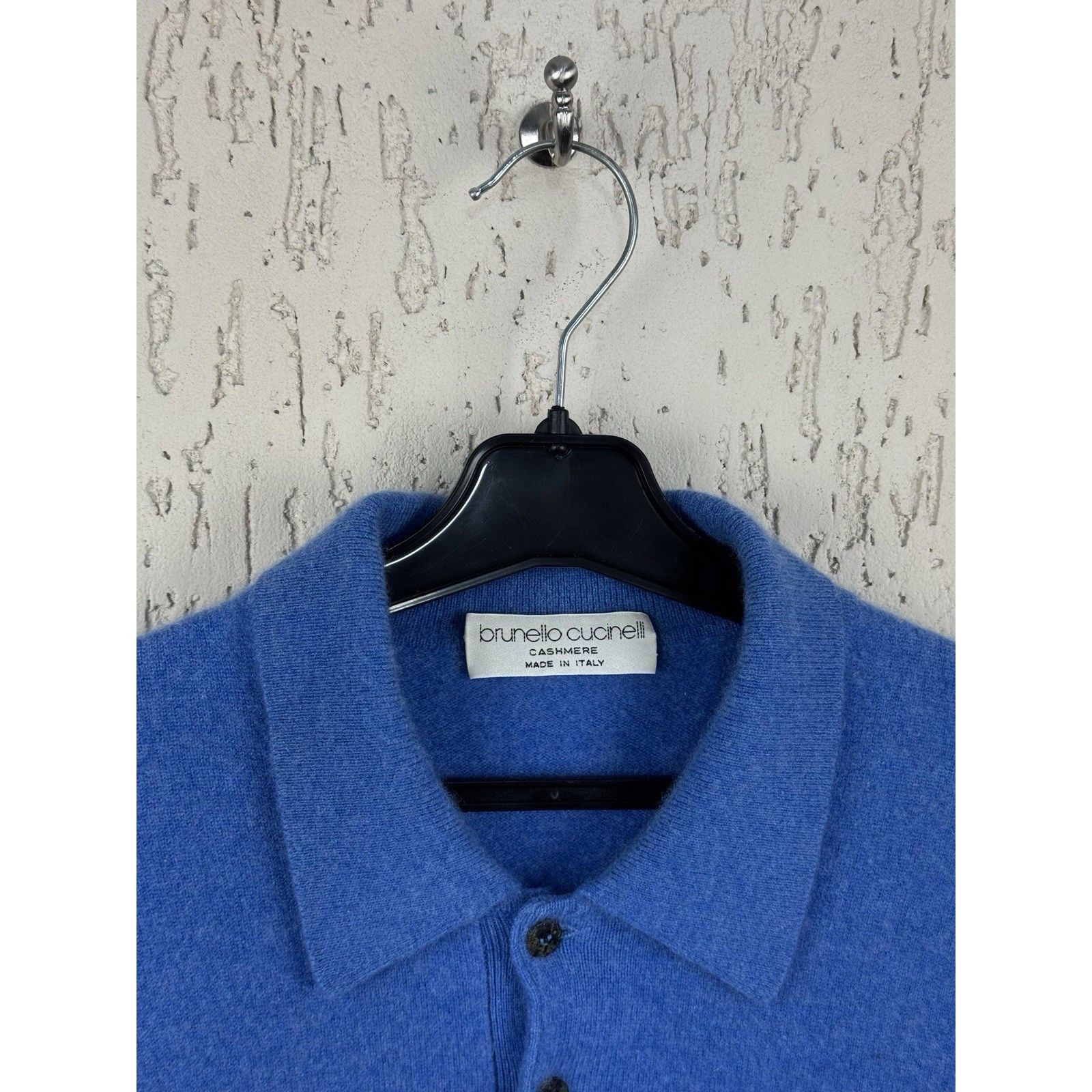 Brunello Cucinelli BRUNELLO CUCINELLI Blue Long-Sleeved Sweater Cashmere Polo S Size US XL / EU 56 / 4 - 3 Thumbnail
