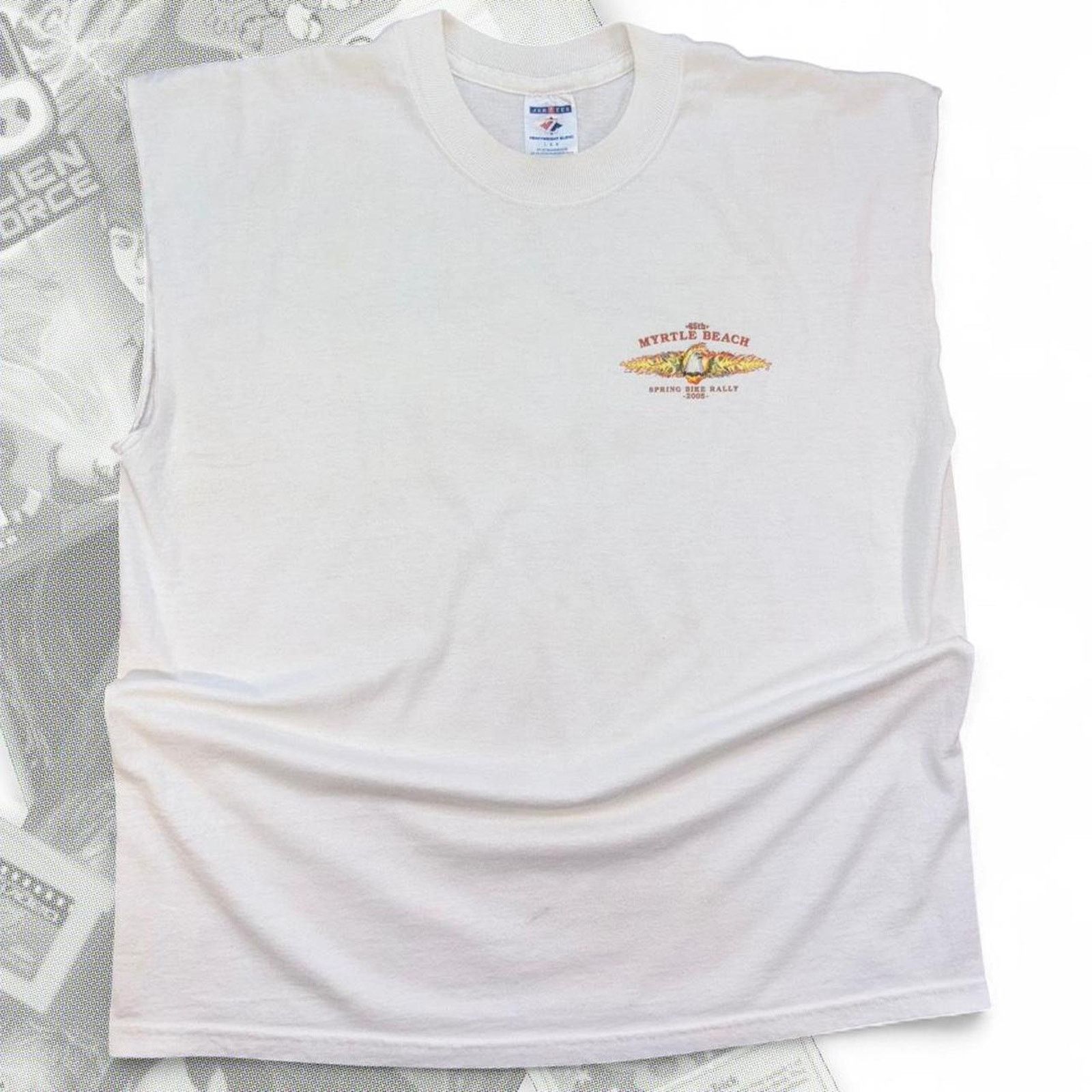 & Other Stories White Vintage Flaming Eagle Sleeveless Tee Size US L / EU 52-54 / 3 - 2 Thumbnail