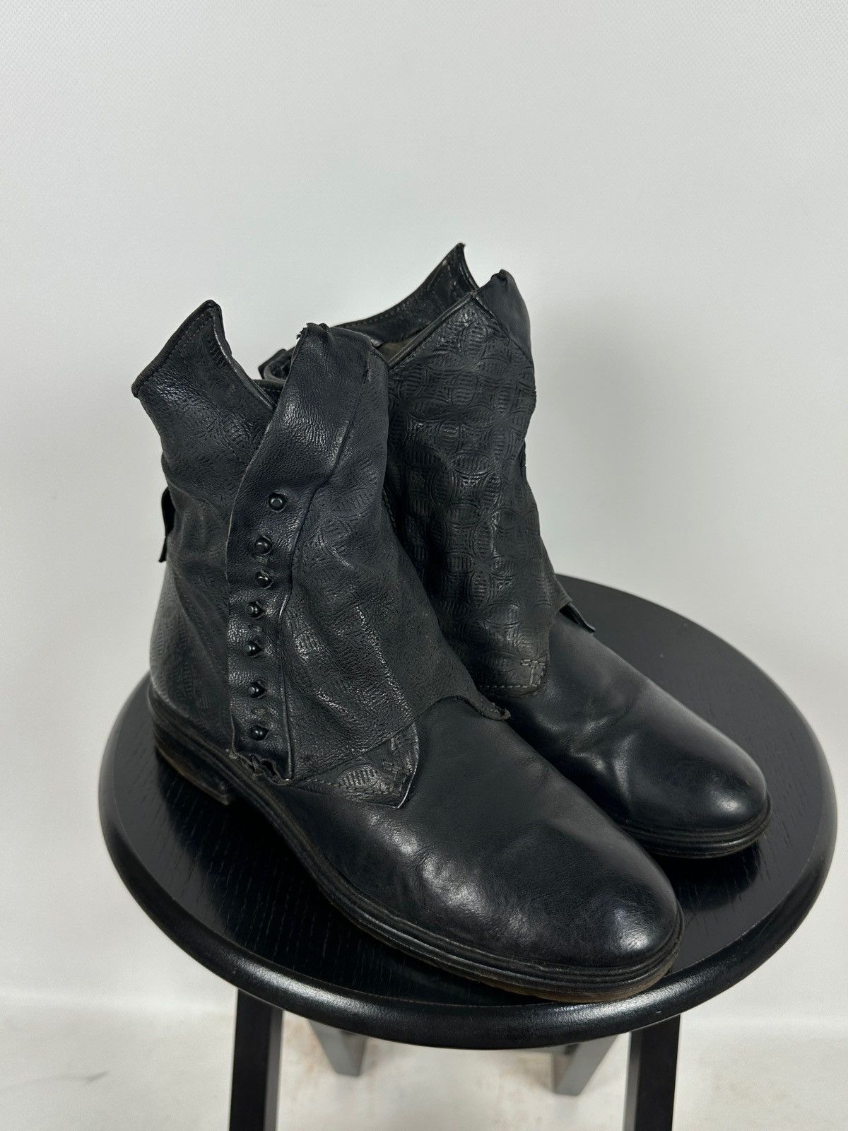 A.S.98 A.S.98. Airstep Black Leather Biker Gothic Ankle Boots Size US 9 / IT 39 - 6 Thumbnail