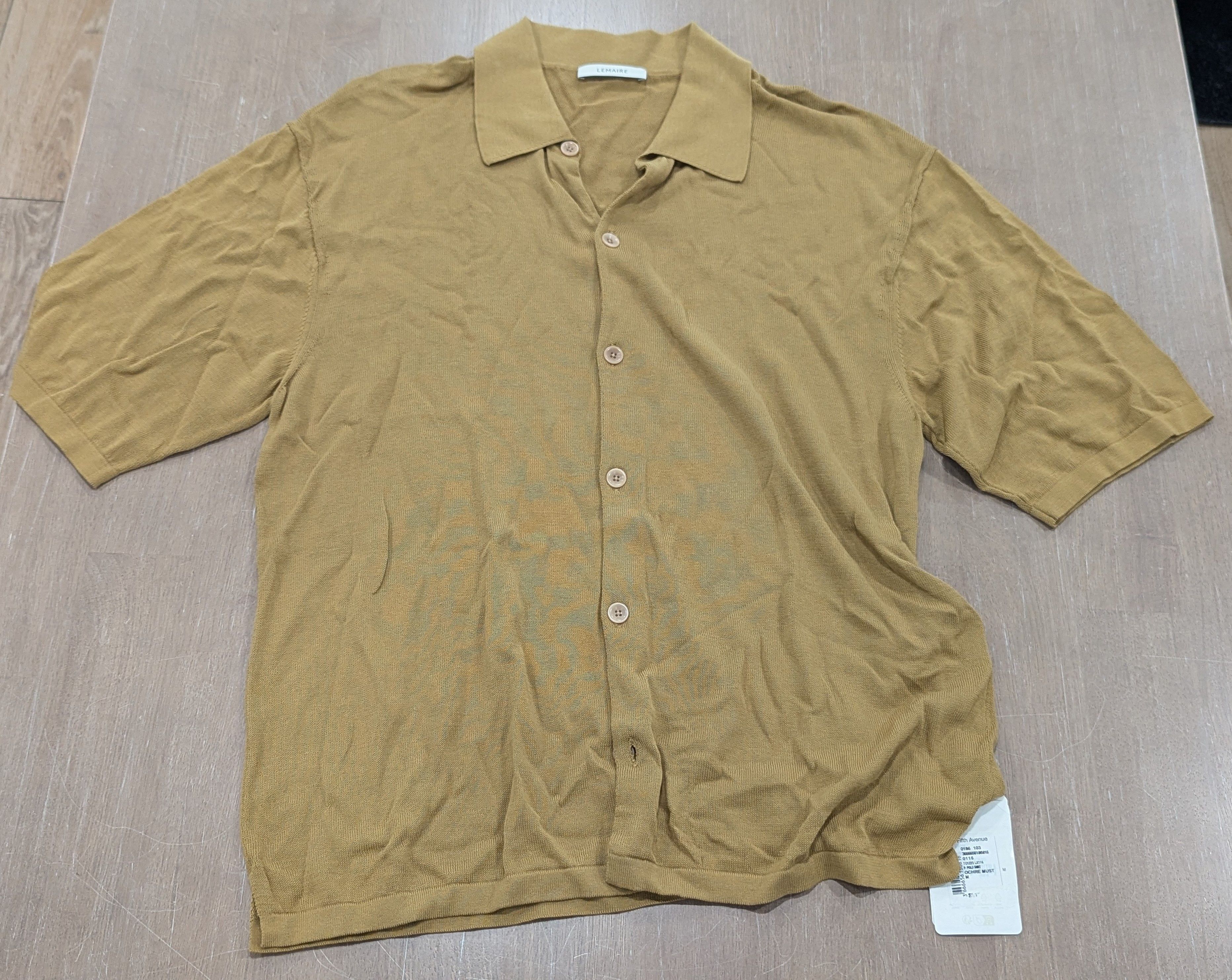 Lemaire LEMAIRE Button Front Cotton Knit Polo Shirt Mustard Medium Size US M / EU 48-50 / 2 - 1 Thumbnail