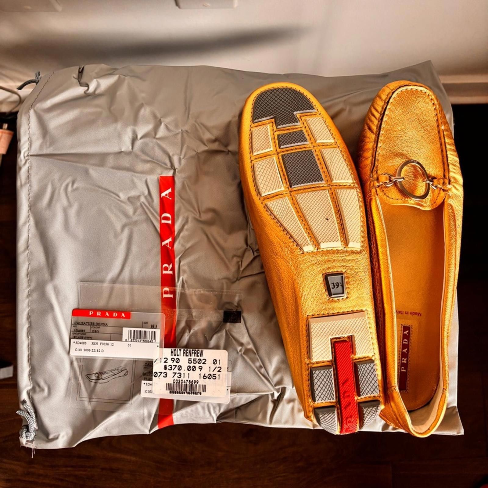 Prada Prada CALZATURE DONNA gold Loafers Size US 8.5 / IT 38.5 - 2 Thumbnail