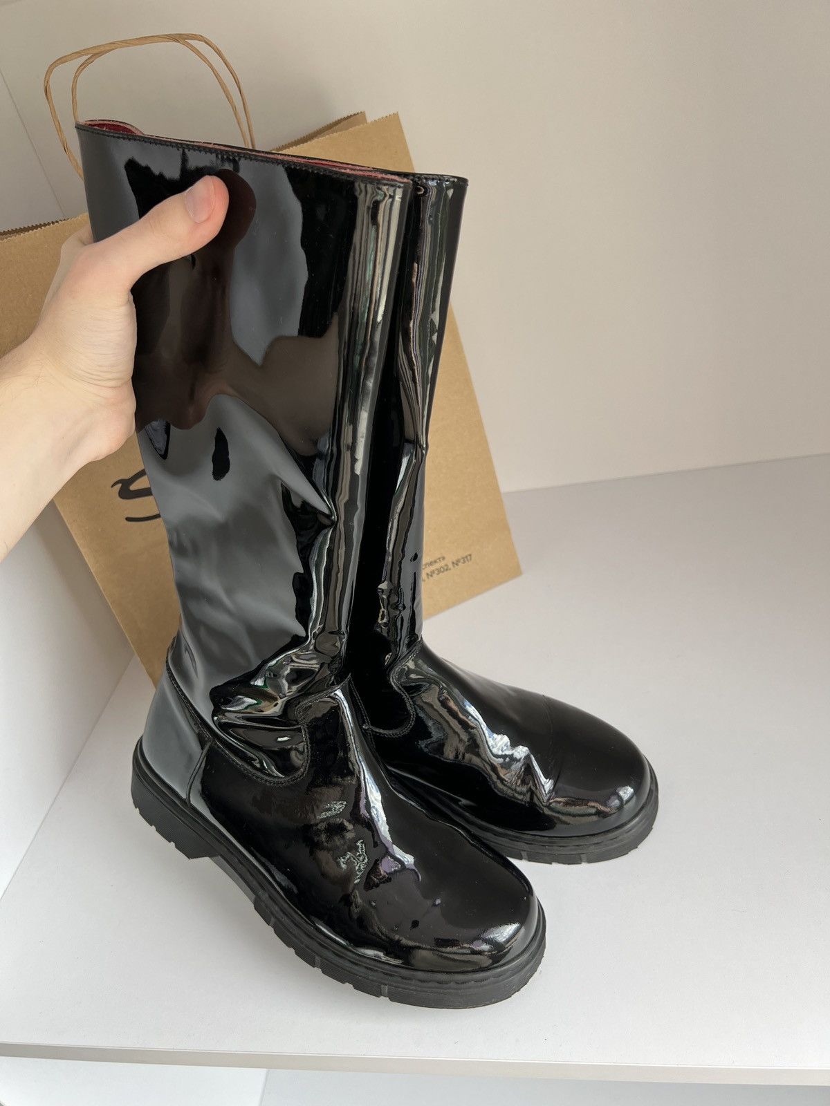 Designer × Dolce & Gabbana × Vintage Vintage Dolce Gabbana lacquered Black Shoes Size US 7 / IT 37 - 7 Thumbnail