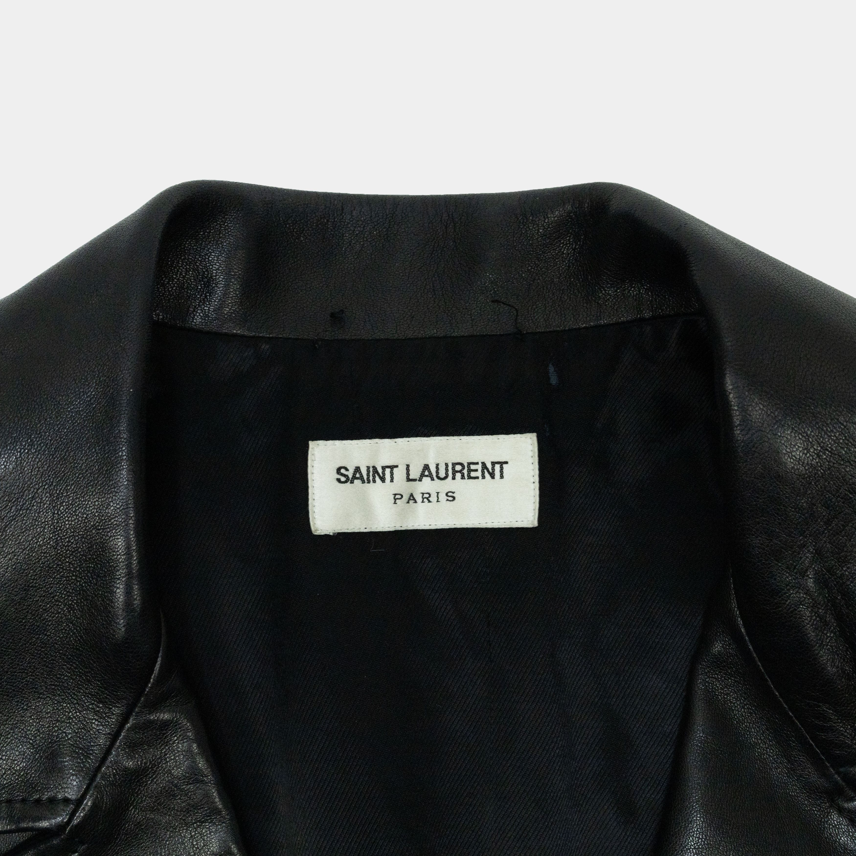 Saint Laurent Paris Saint Laurent A/W 2013 Hedi Slimane Leather Biker Jacket Size US M / EU 48-50 / 2 - 5 Thumbnail