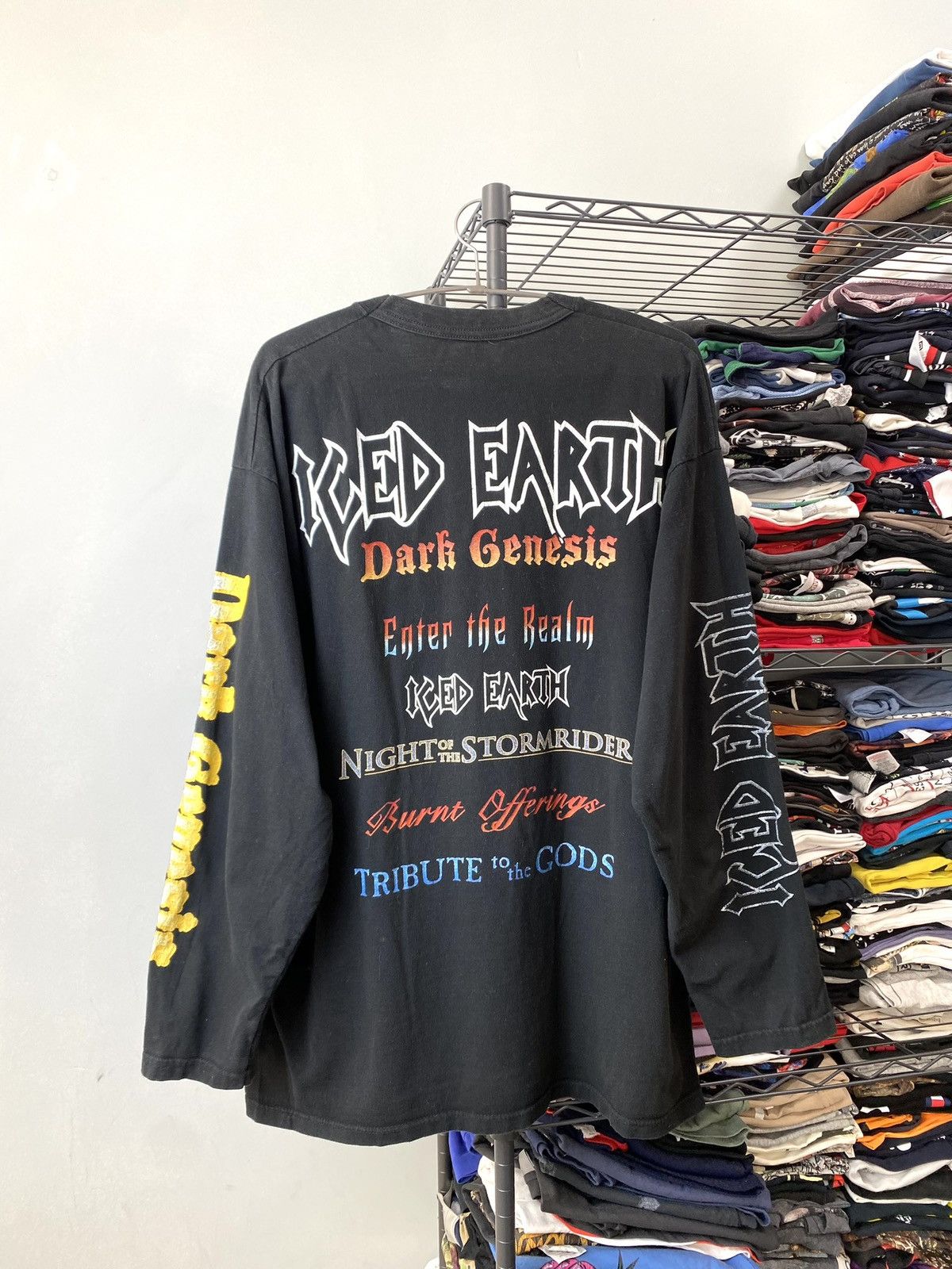 Band Tees 90s Rare! Vintage Iced Earth Dark Genesis Longsleeve T Shirt Size US XL / EU 56 / 4 - 2 Thumbnail