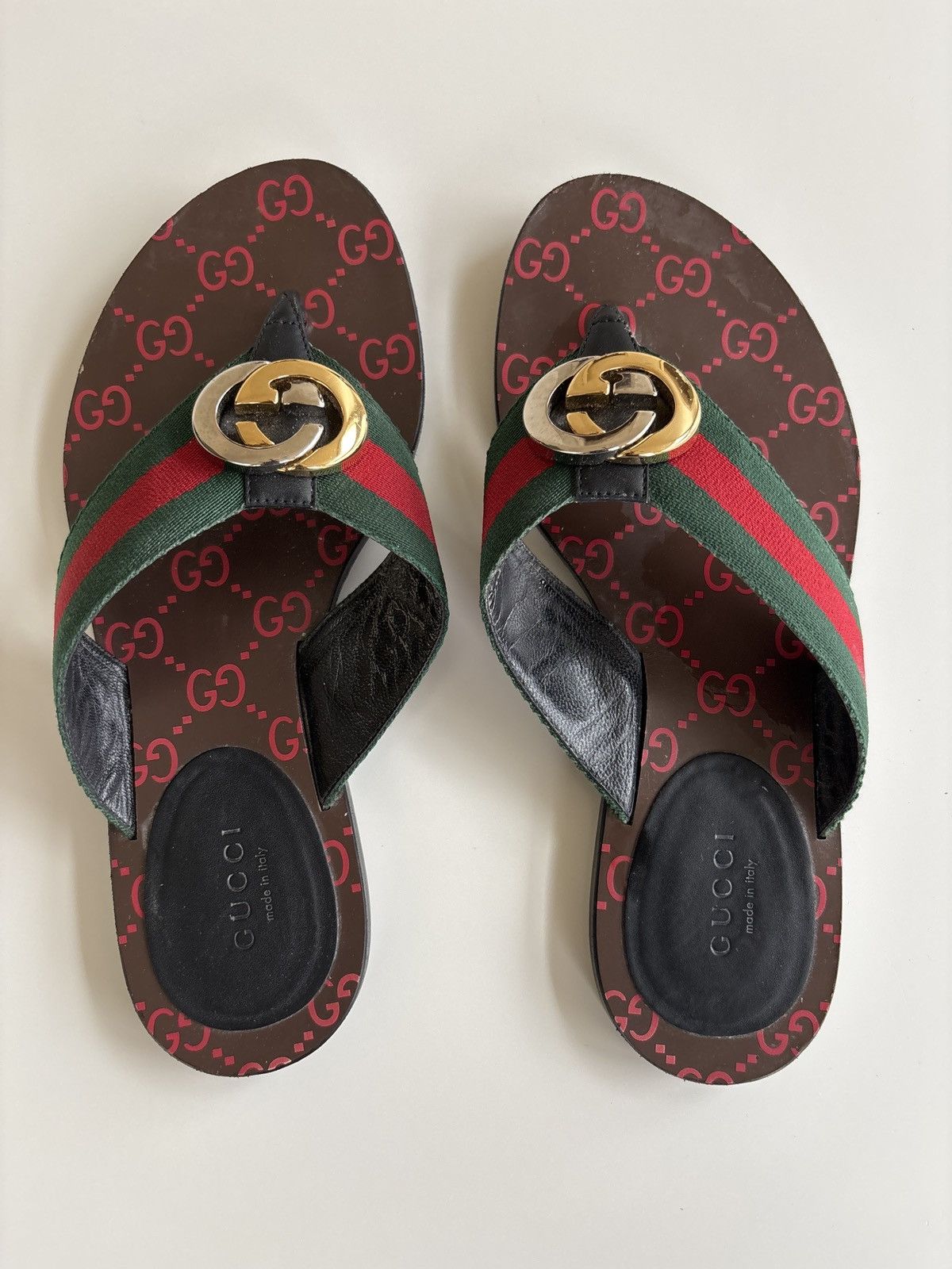 Gucci Women's Kika Web Thong Sandals