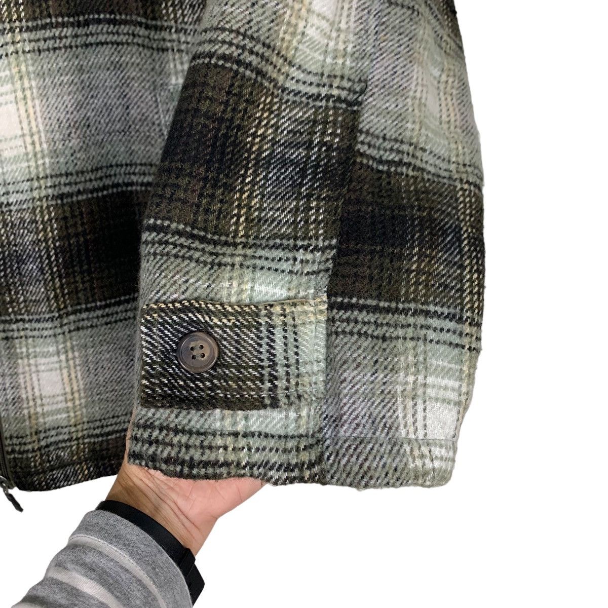 Japanese Brand AMERICAN FEELING Shadow Plaid Sherpa Jacket #0411-C19 Size US L / EU 52-54 / 3 - 13 Thumbnail
