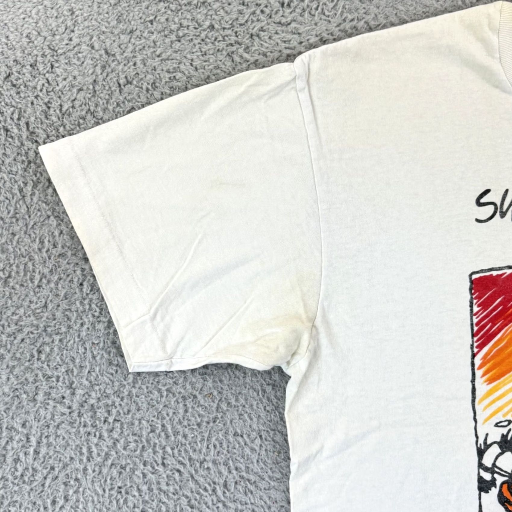 Vintage VINTAGE Grateful Dead Shirt Mens 2XL White Cotton Graphic Print 90s Calv in Hobbes Sunshine Daydream Band Mens Size US XXL / EU 58 / 5 - 4 Thumbnail