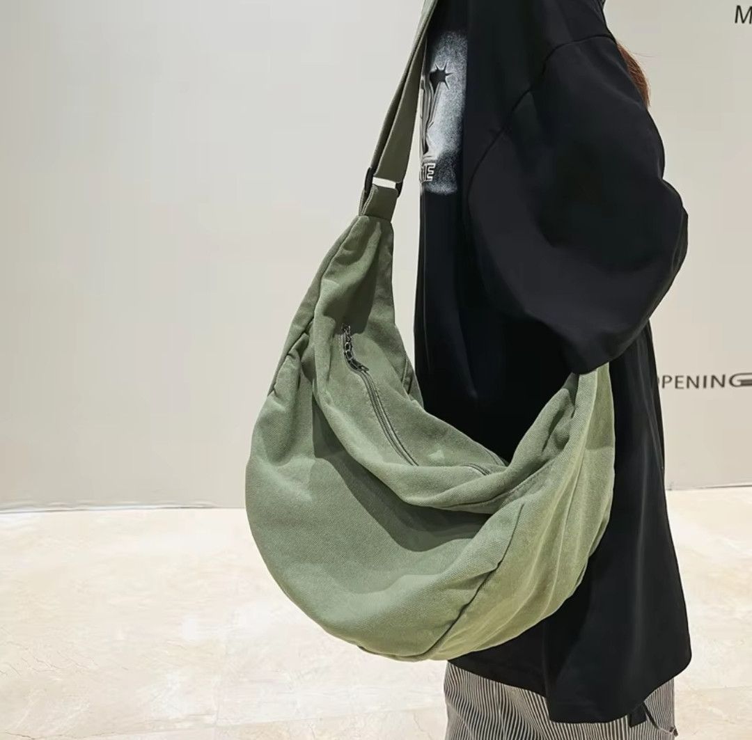 Japanese Brand × Vintage 90s Shopping retro big compartment canvas crossbody bag Size ONE SIZE - 1 Thumbnail