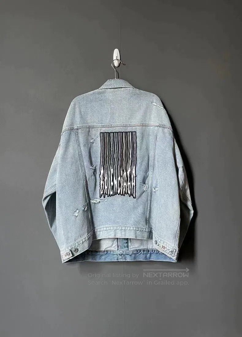 Balenciaga Balenciaga Waterfall Letter Denim Jacket Size US S / EU 44-46 / 1 - 1 Thumbnail