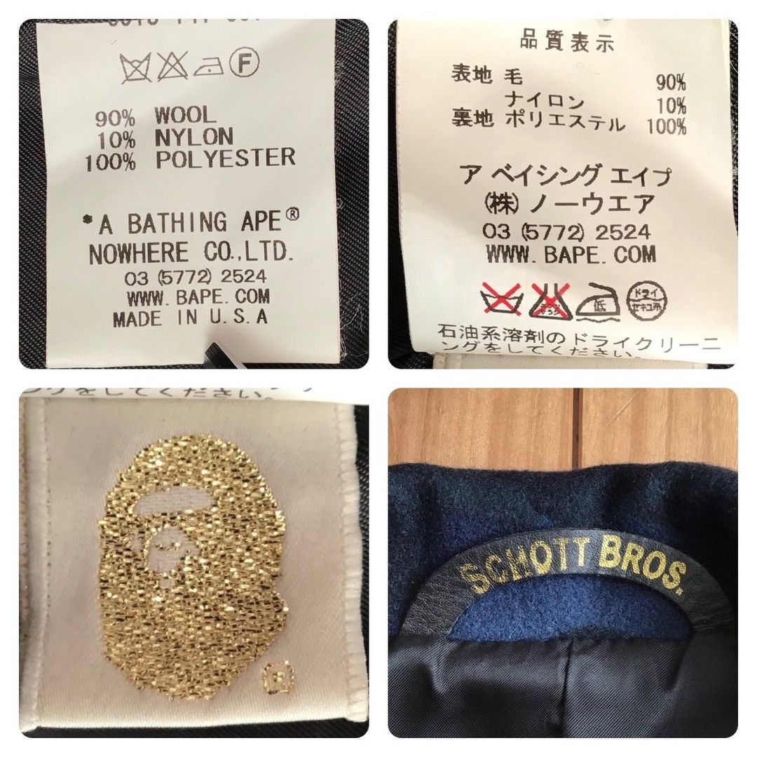 Bape × Schott 2012 SCHOTT × BAPE camo Melton wool peacoat a bathing ape Size US XL / EU 56 / 4 - 8 Thumbnail