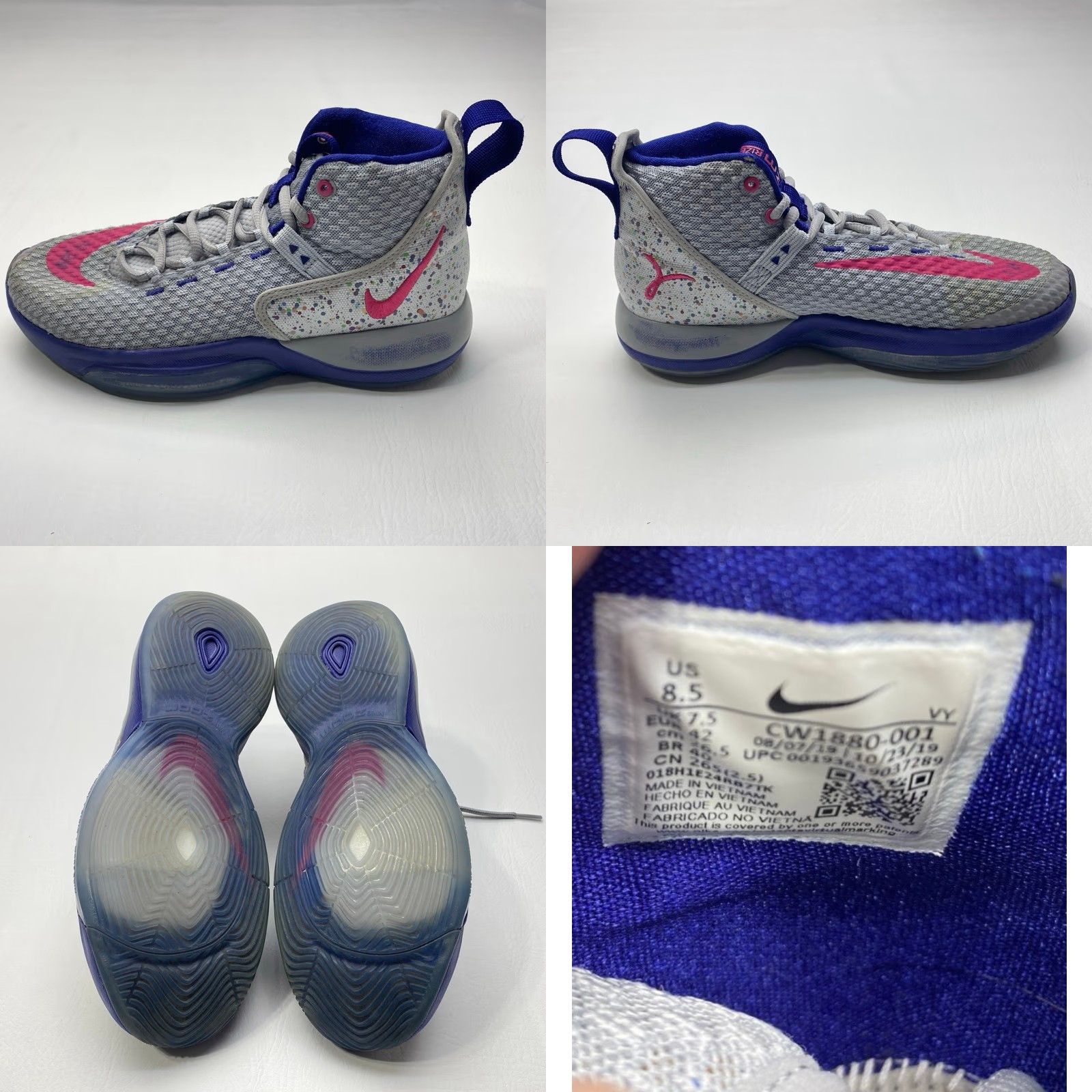 Nike VINTAGE Nike Zoom Rize TB Promo Kay Yow CW1880-001 Mens 8.5 Breast Cancer Awareness 1547 Size US 9 / EU 42 - 8 Thumbnail