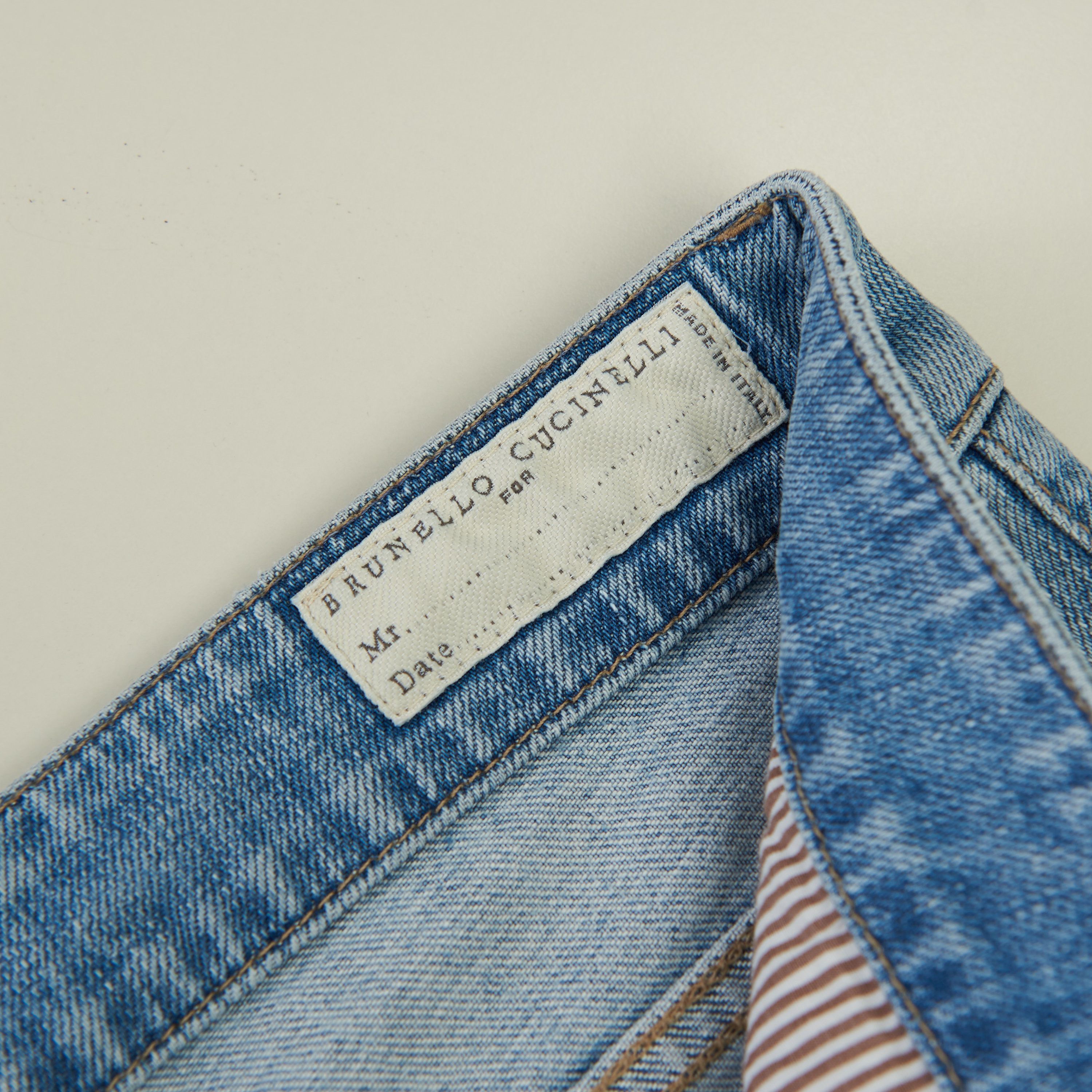 Brunello Cucinelli Slim Fit Five Pocket Jeans In Light Blue Denim Size US 44 / EU 60 - 9 Thumbnail