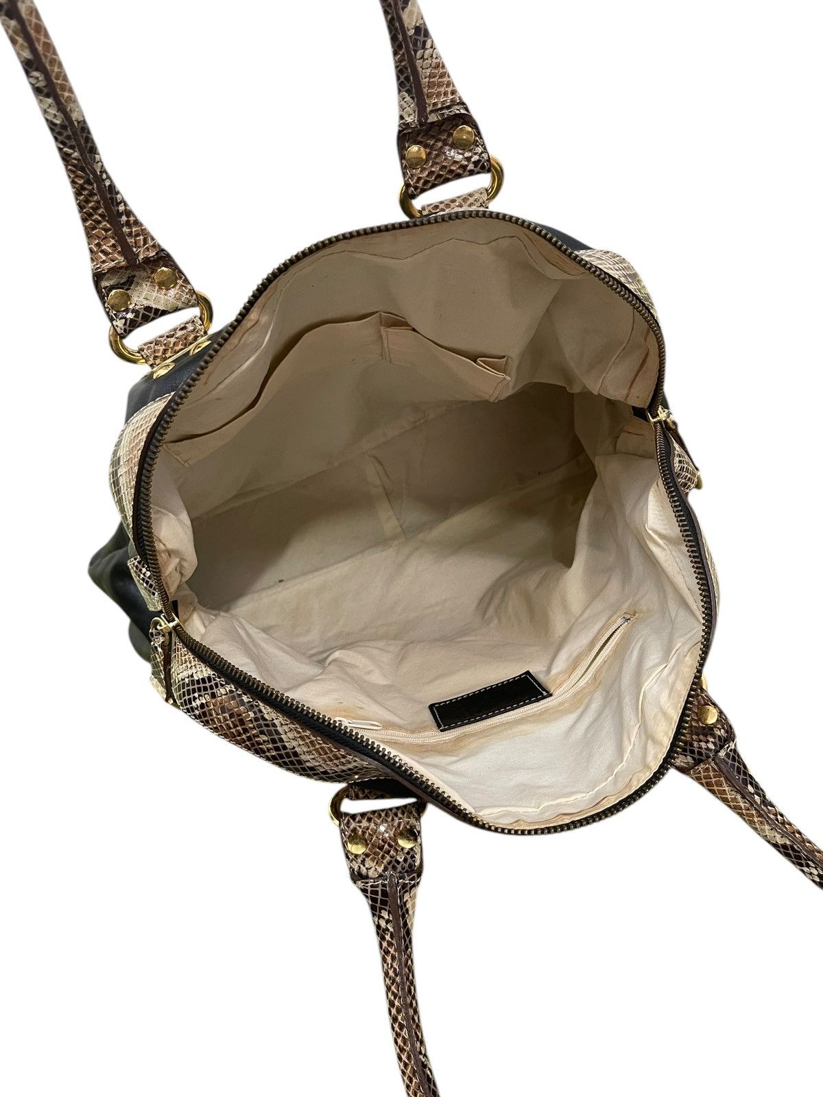 Genuine Leather Full Leather Guia’s Italy Python Tote Shoulder Bag 1🟩5 Size ONE SIZE - 21 Thumbnail