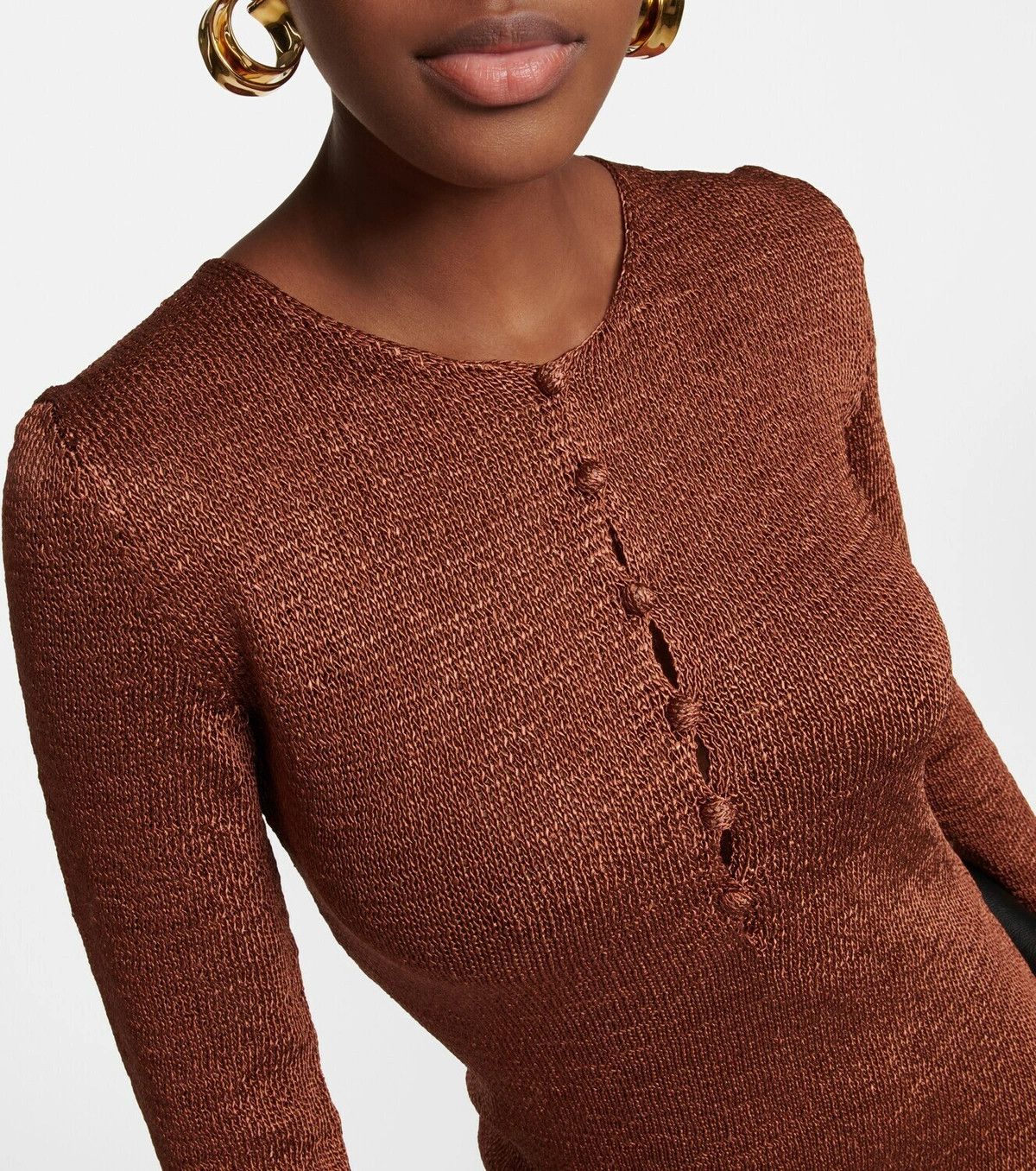 Tom Ford o1y0126 Midi Dress in Brown Size XS / US 0-2 / IT 36-38 - 2 Thumbnail