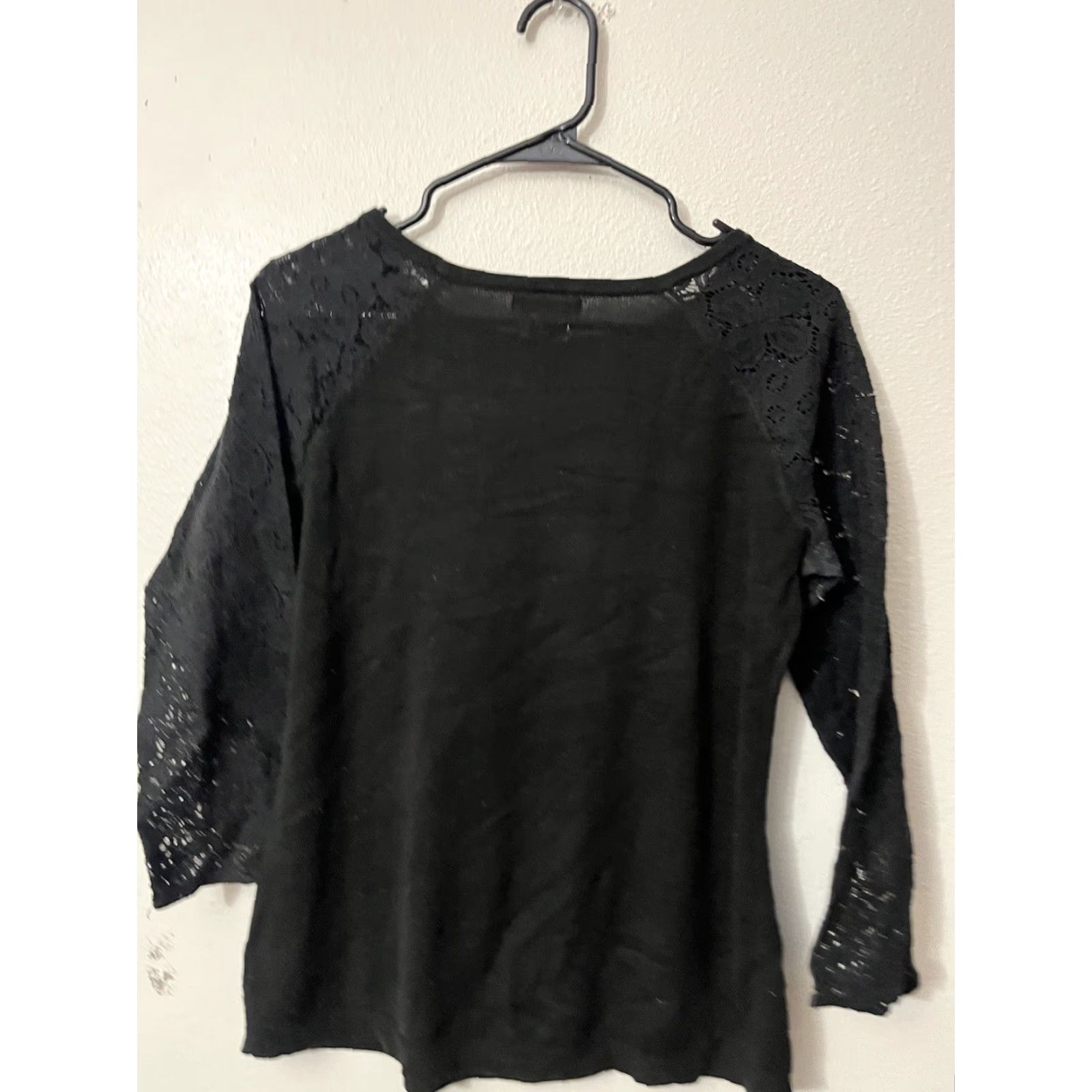 Van Heusen Van Heusen Women’s Black Small Top Blouse Shirt 3/4 Sleeve Size S / US 4 / IT 40 - 2 Thumbnail