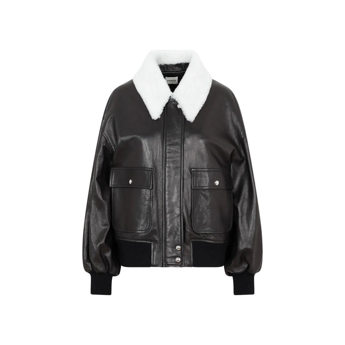 KHAITE KHAITE Shellar Black Leather Jacket New/Authentic (Women's s Size S / US 4 / IT 40 - 1 Thumbnail