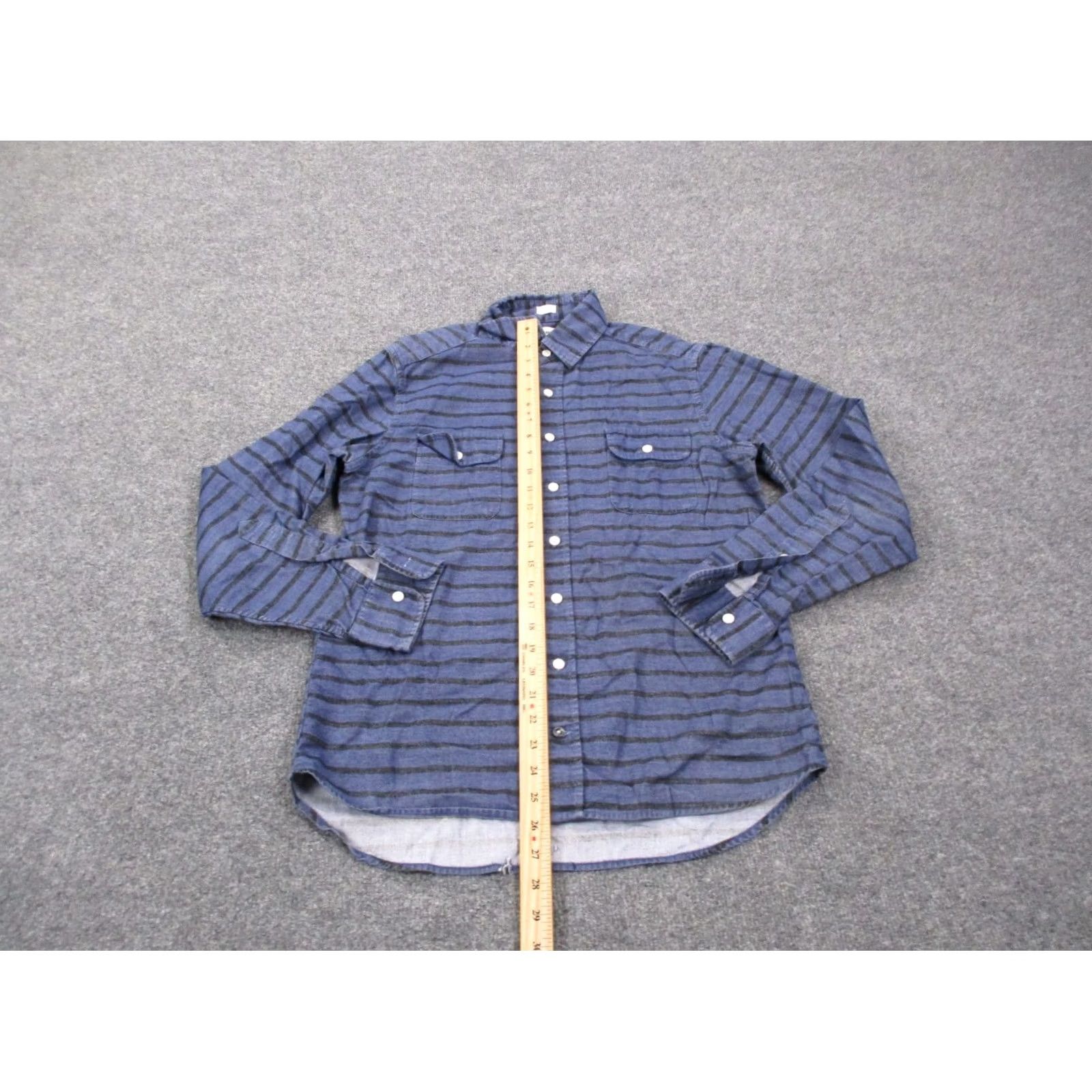 Taylor Stitch Taylor Stitch Shirt Men 38 M Blue Black Striped Hiking Outdoors Workwear Button-Up Collared Knit Cotton Casual, Business, Travel, Workwear Mens Size US M / EU 48-50 / 2 - 3 Thumbnail