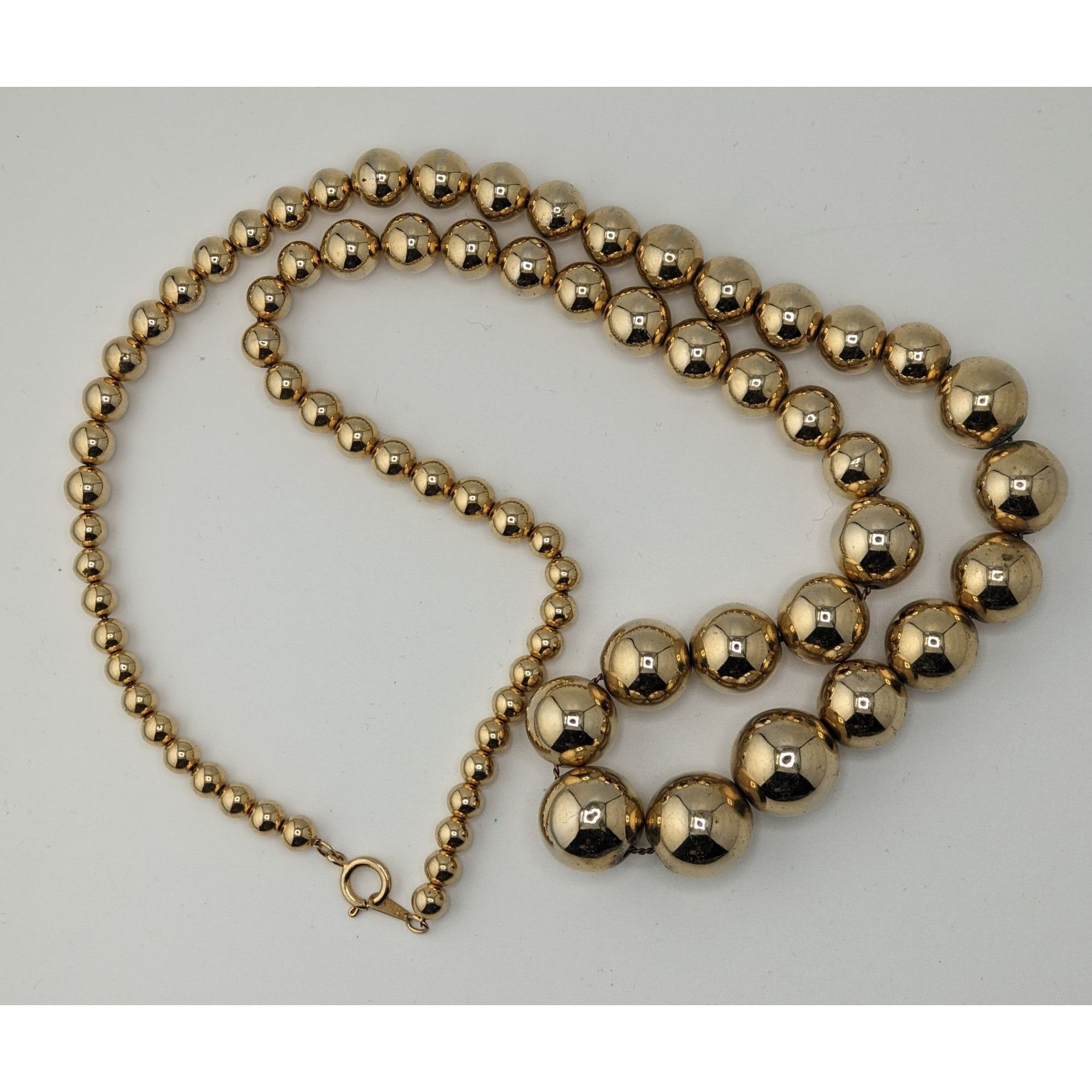 Other Vintage Glam Gold-Tone Graduated Bead Necklace On Gold Tone Size ONE SIZE - 4 Thumbnail
