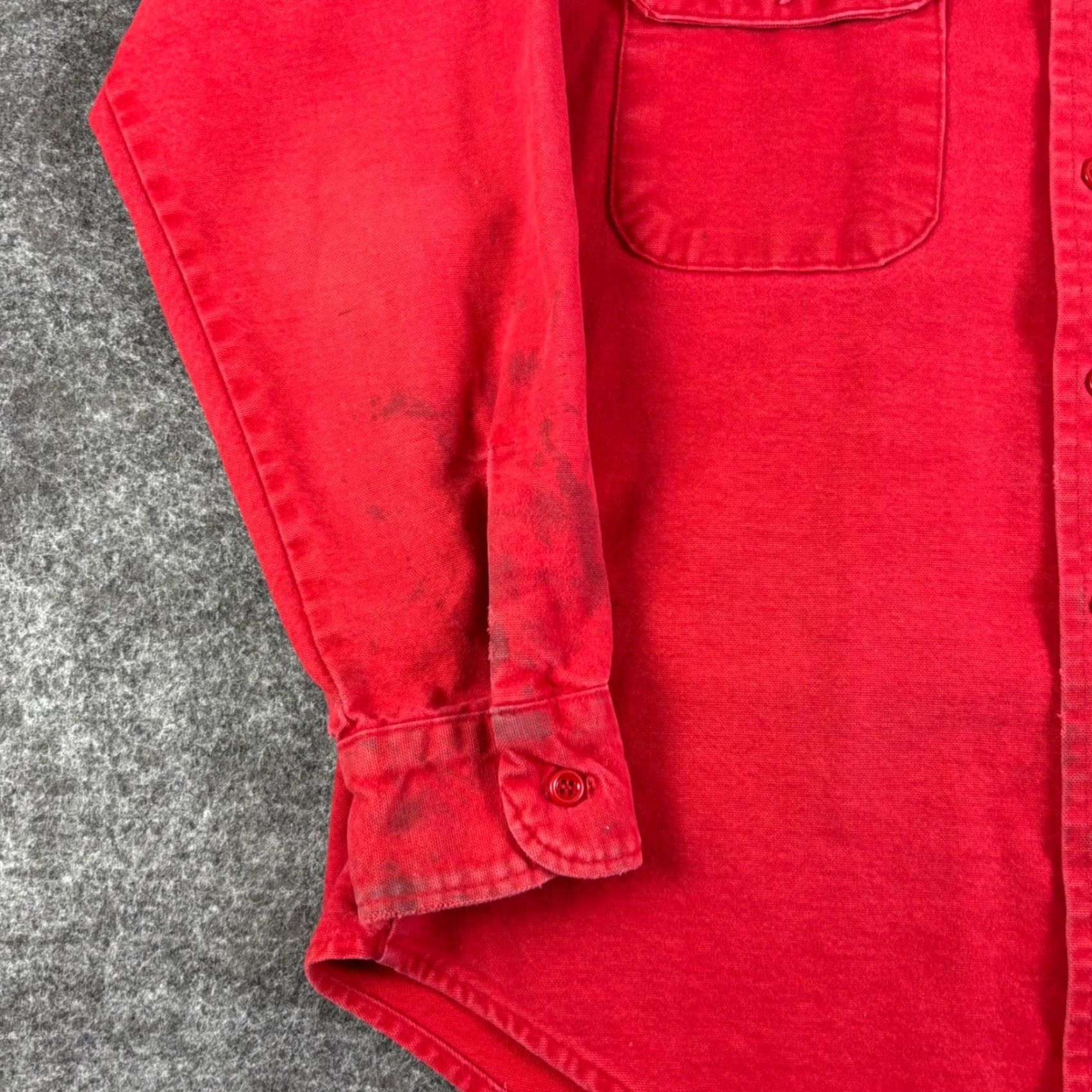 Doublet VINTAGE Five Brothers Red Long Sleeve Work Shirt Double Pocket Men M Size Medium M Vintage 1964 Workwear Casual Button-Up Cotton Sweater? Size US M / EU 48-50 / 2 - 6 Thumbnail
