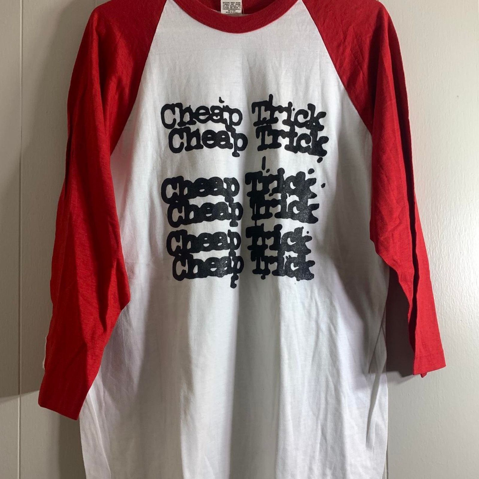 Vintage vintage 70’s CHEAP TRICK single stitch baseball tee shirt L Size US L / EU 52-54 / 3 - 3 Thumbnail