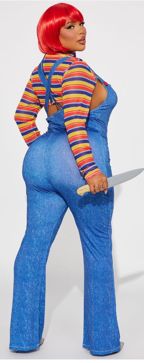 Other Wanna Play Evil Doll Jumpsuit 4 Piece Costume Set Size M / US 6-8 / IT 42-44 - 3 Thumbnail