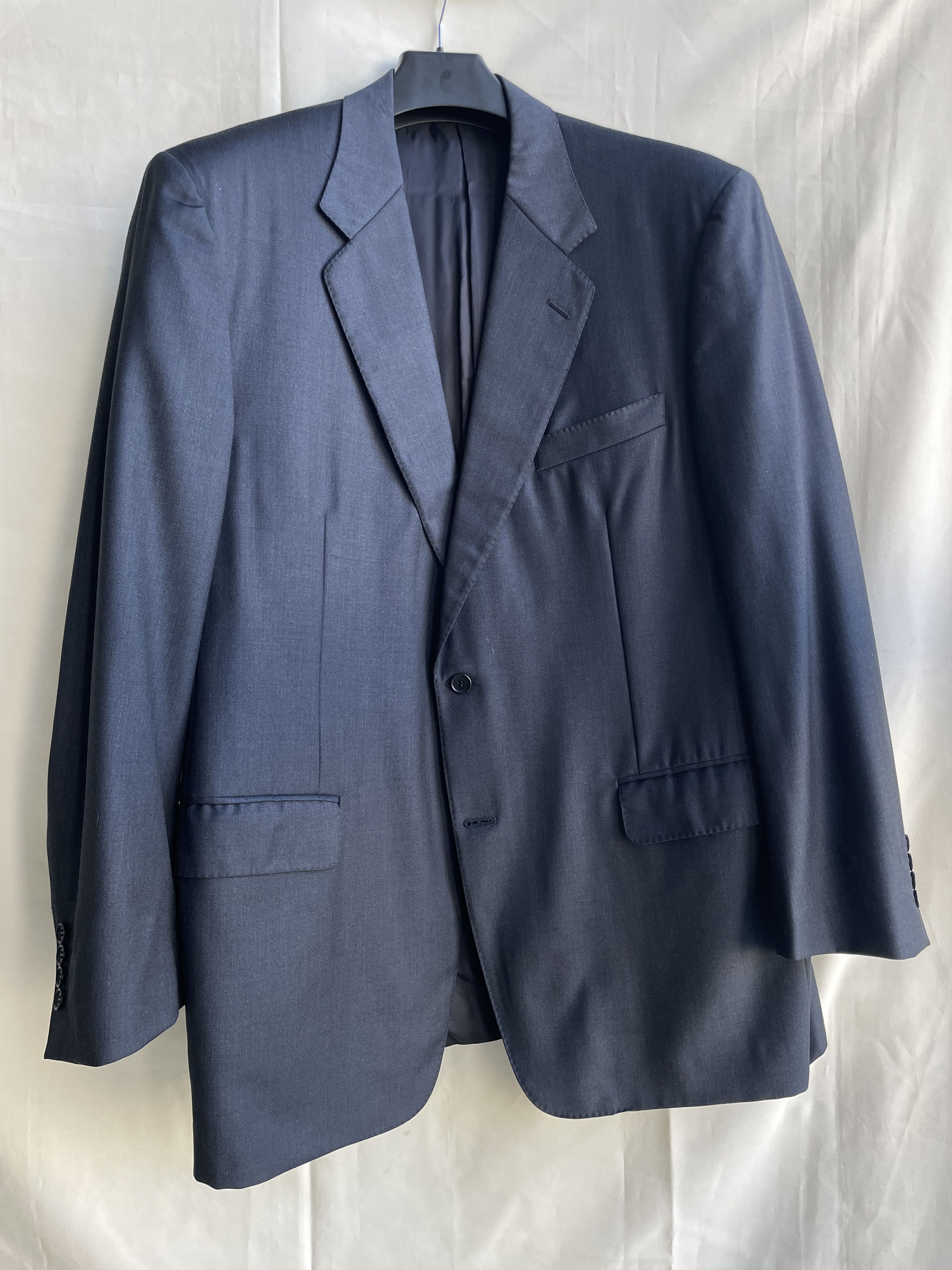 Canali Canali Solid Navy Wool Suit Jacket Blazer Size EUR 56R Size 46R - 1 Thumbnail