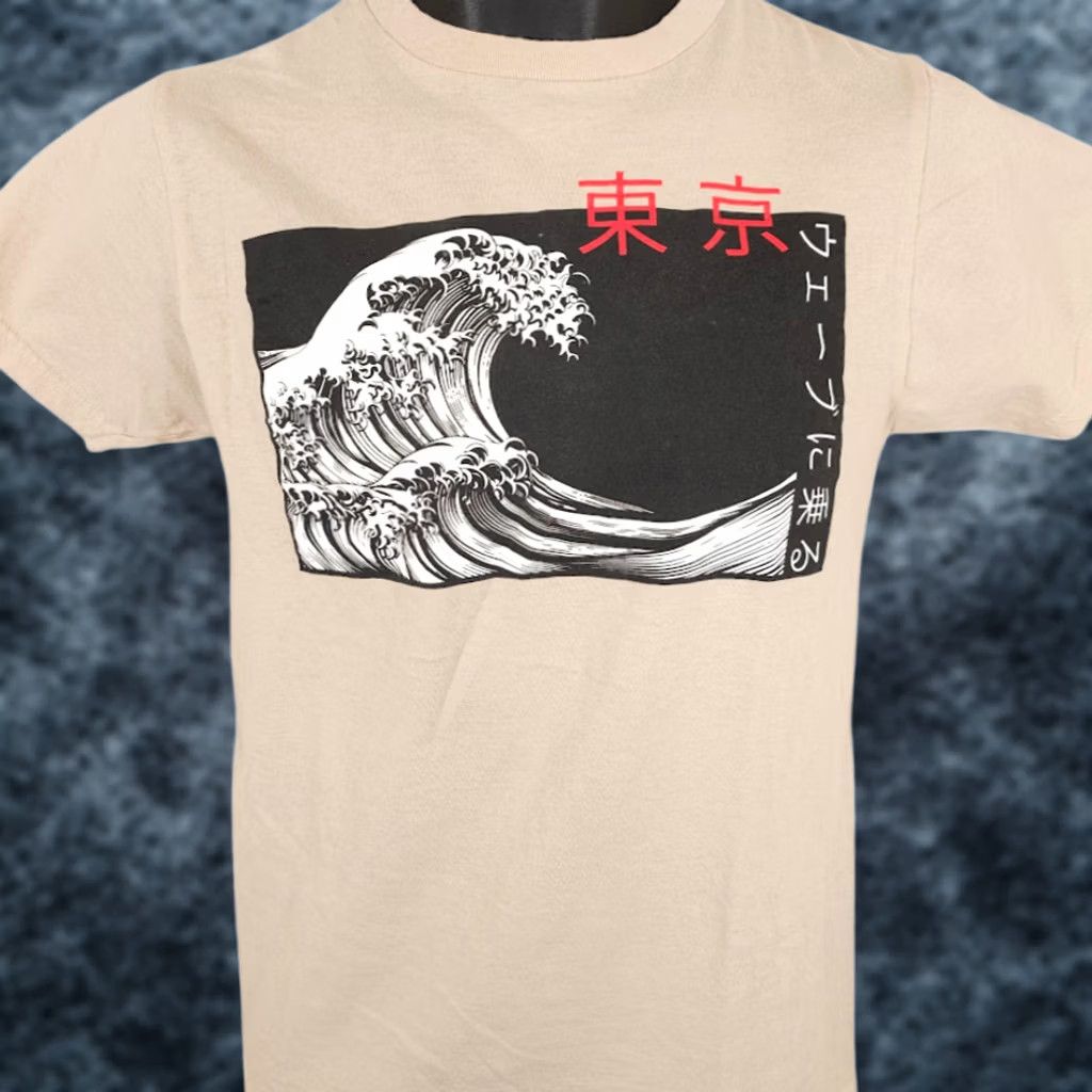 Greats Great Wave Off Kanagawa T Shirt Mens Size S Beige Art Tee Size US S / EU 44-46 / 1 - 1 Thumbnail