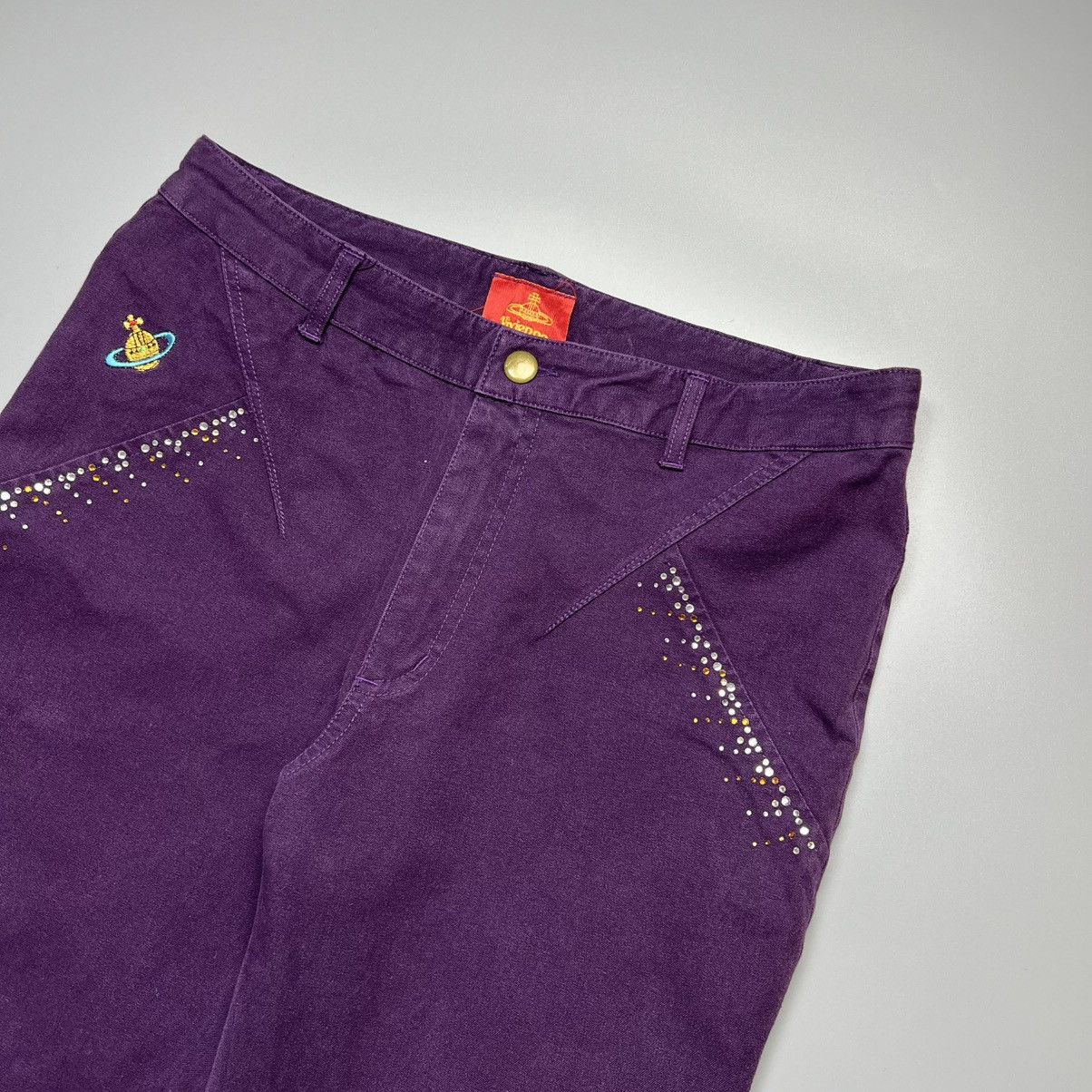 Vivienne Westwood Vivienne Westwood - SS/1994 Orb Logo Swarovski Pants Size 32" / US 10 / IT 46 - 3 Thumbnail