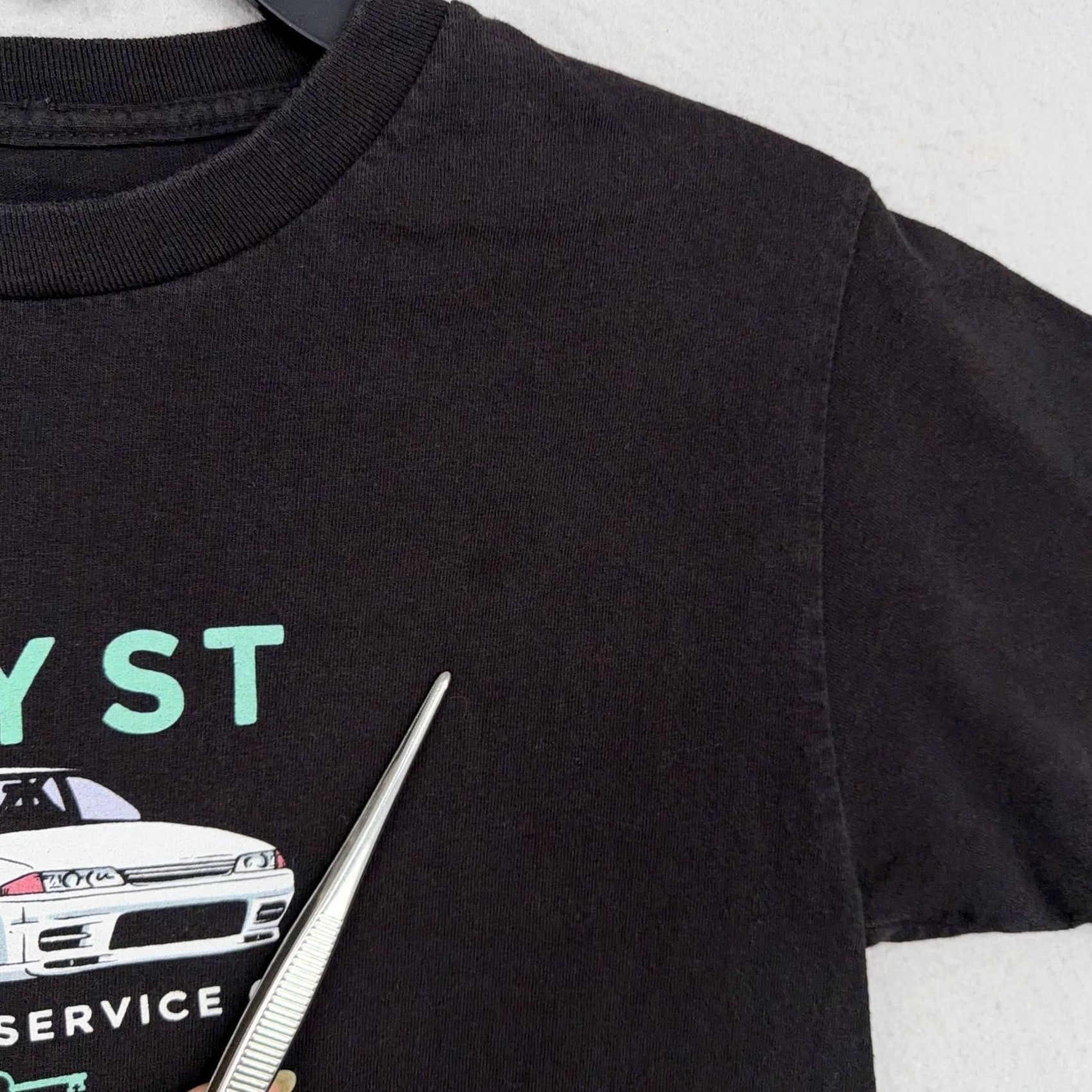 Vintage Key Street Shirt Womens Small Black Parts & Service Car Graphic Tee Tagless Size S / US 4 / IT 40 - 3 Thumbnail