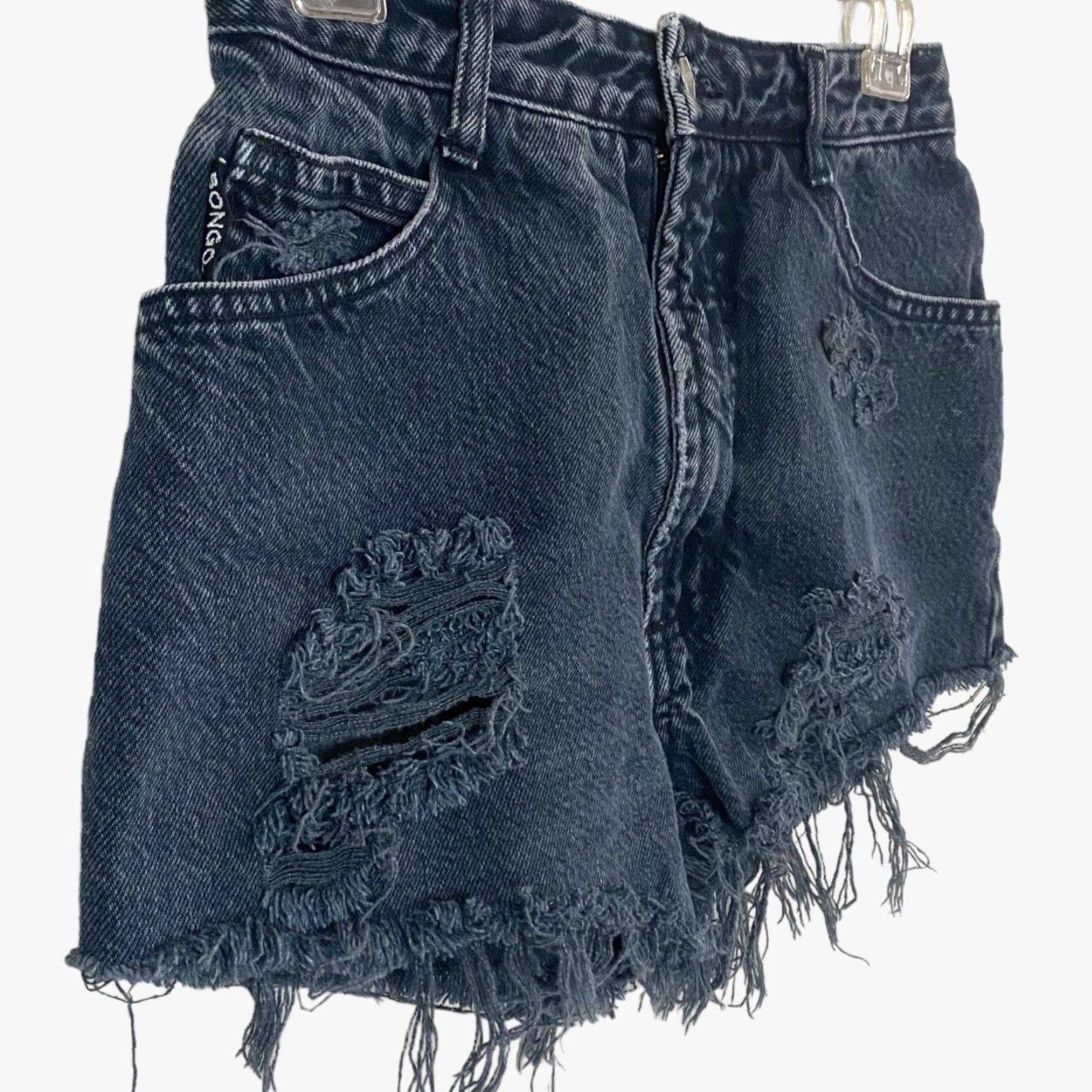 Vintage VINTAGE Bongo Denim Shorts Womens 7 Black Cut-Off High-Rise Distressed 100% Cotton USA Womens Size 28" / US 6 / IT 42 - 3 Thumbnail