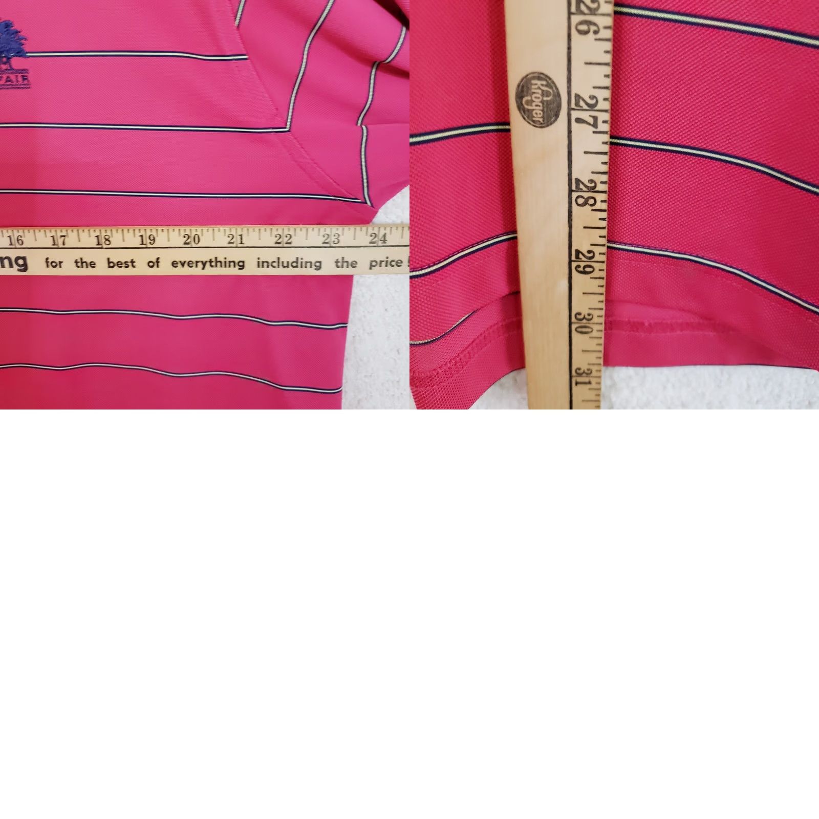 Vintage Donald Ross Polo Shirt M Pink Striped Golf Polo SS Men Size US M / EU 48-50 / 2 - 9 Thumbnail