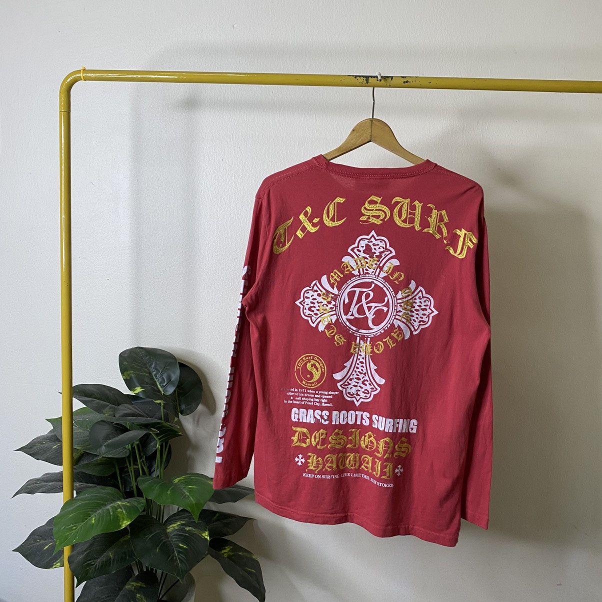 Affliction T&C Surf Big Cross Chrome Hearts Style Affliction LS Tee Size US L / EU 52-54 / 3 - 1 Thumbnail
