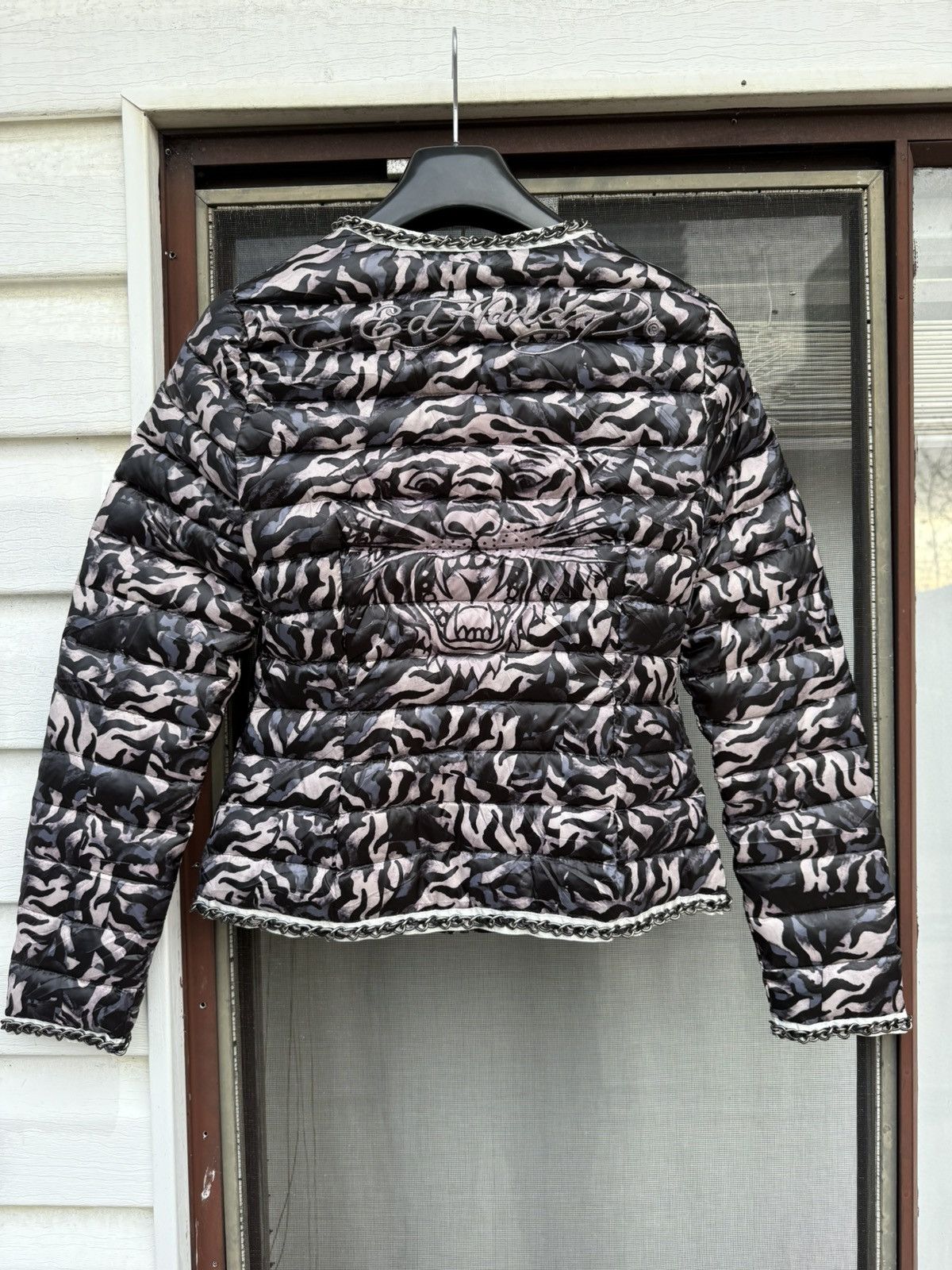 Ed Hardy Ed Hardy Quilted Down Jacket Chain Details Tiger XS(Fits S) Size XS / US 0-2 / IT 36-38 - 1 Thumbnail