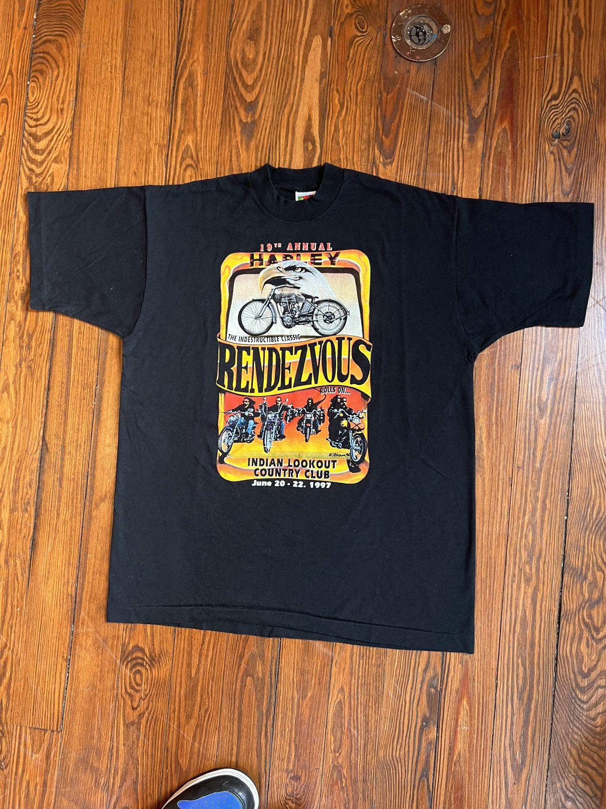 Harley Davidson × Vintage Vintage Harley Davidson Rendezvous Shirt 90s Motorcycle USA Size US XL / EU 56 / 4 - 2 Thumbnail
