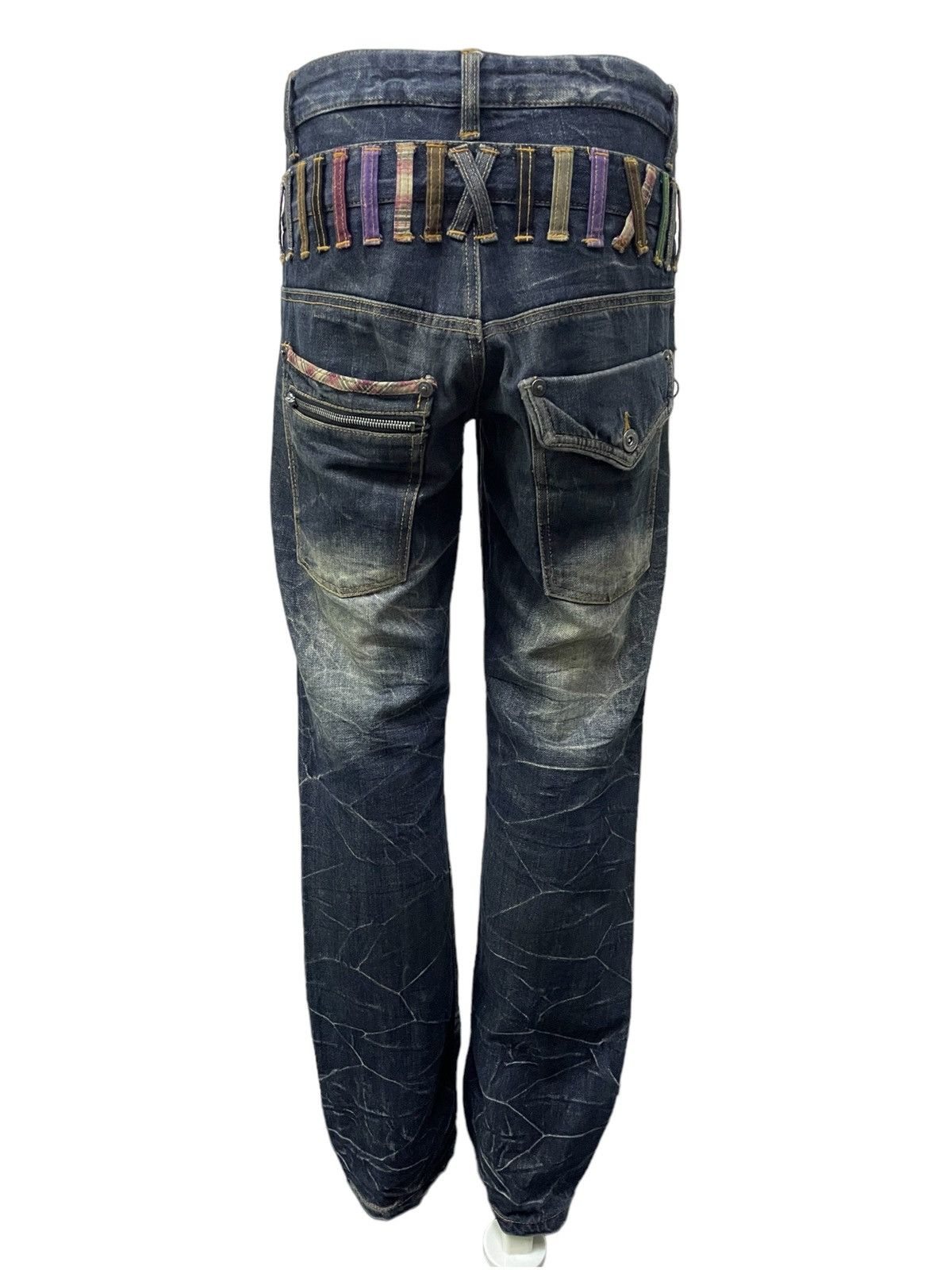 GOSTAR DE FUGA × Hysteric Glamour Nylaus Japan Mud Wash Double Waist Claw Mark Jeans Size US 30 / EU 46 - 4 Thumbnail